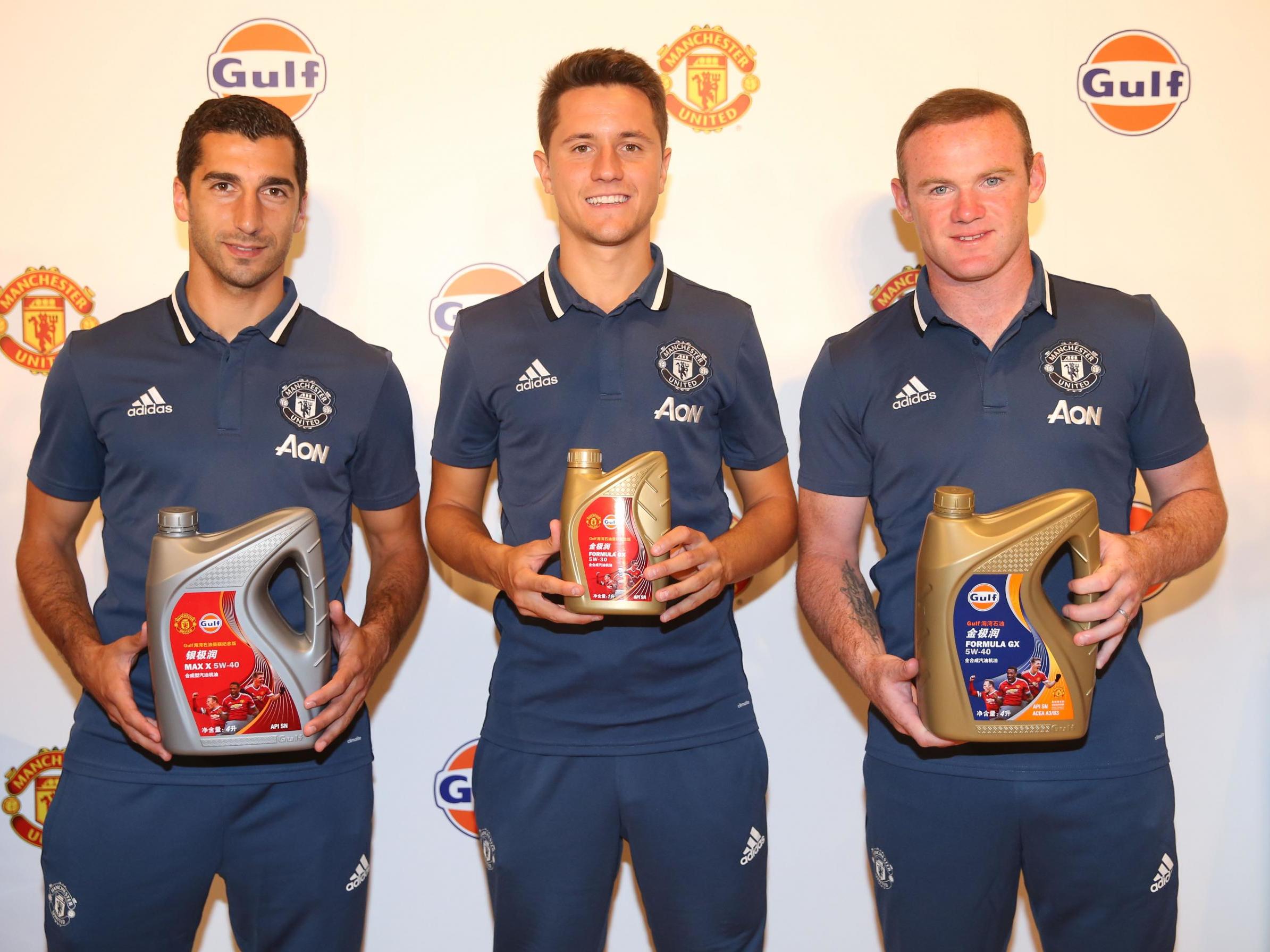 United's players are treated to some premium Texan oil courtesy of their sponsors