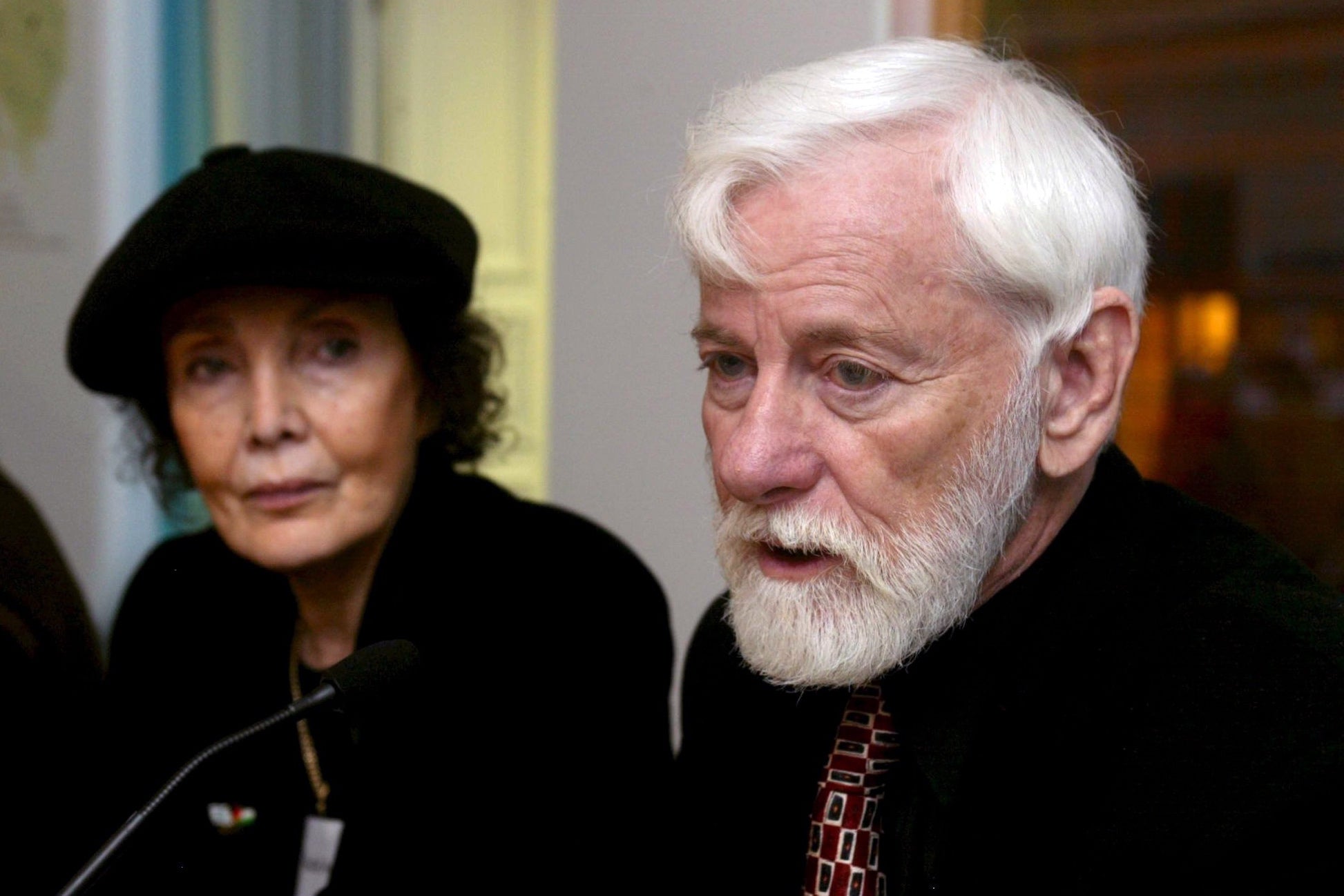 With his wife Rachel Avnery in 2001