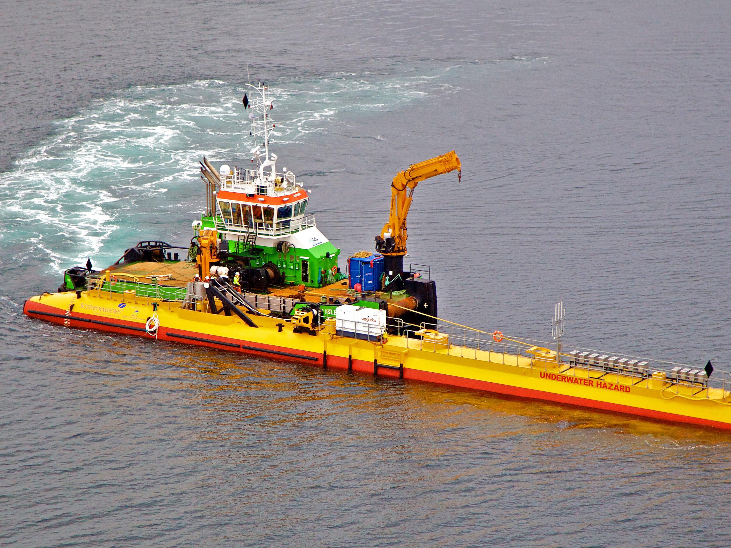 The SR2000 turbine, at front, generated more energy than Scotland's current tidal power instrastructure