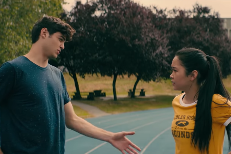 Peter Kavinsky (played by Noah Centineo) and Lara-Jean (played by Lana Condor) in To All The Boys I've Loved Before