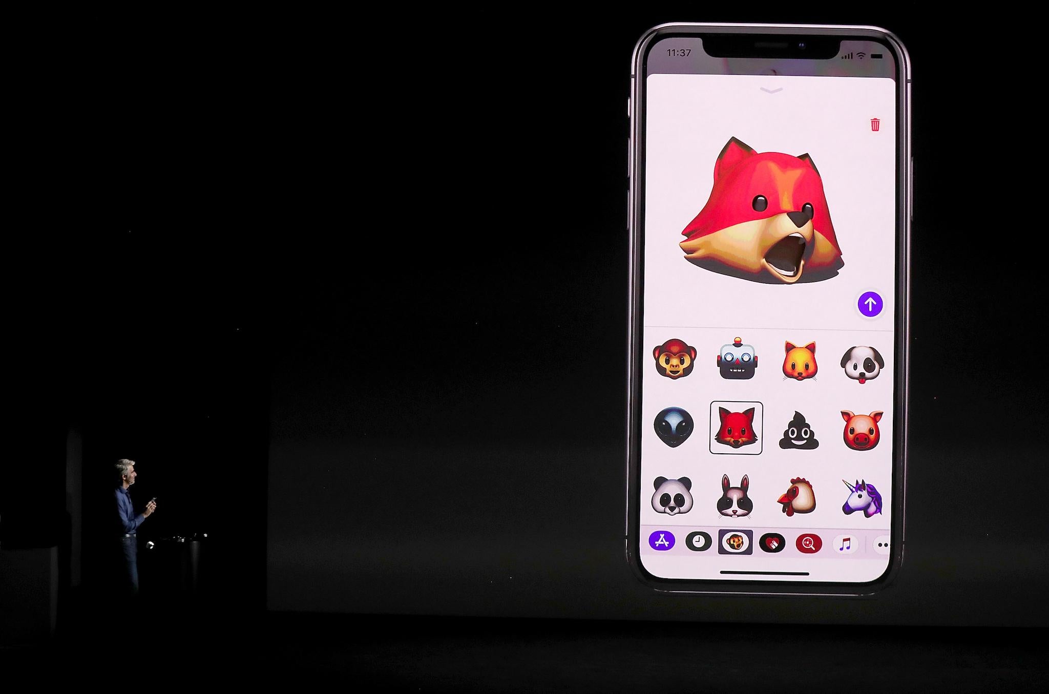 Apple's senior vice president of Software Engineering Craig Federighi speaks during an Apple special event at the Steve Jobs Theatre on the Apple Park campus on September 12, 2017 in Cupertino, California