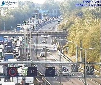 Queues stretch down the M6 following a police incident.