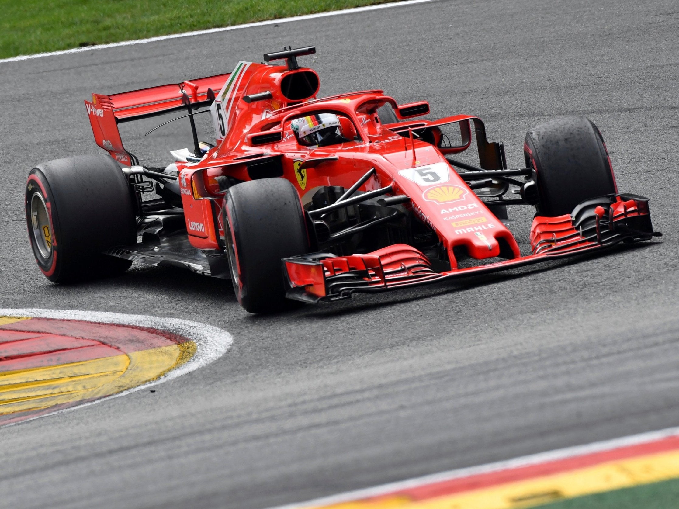 In the drier conditions, Vettel took charge of the race