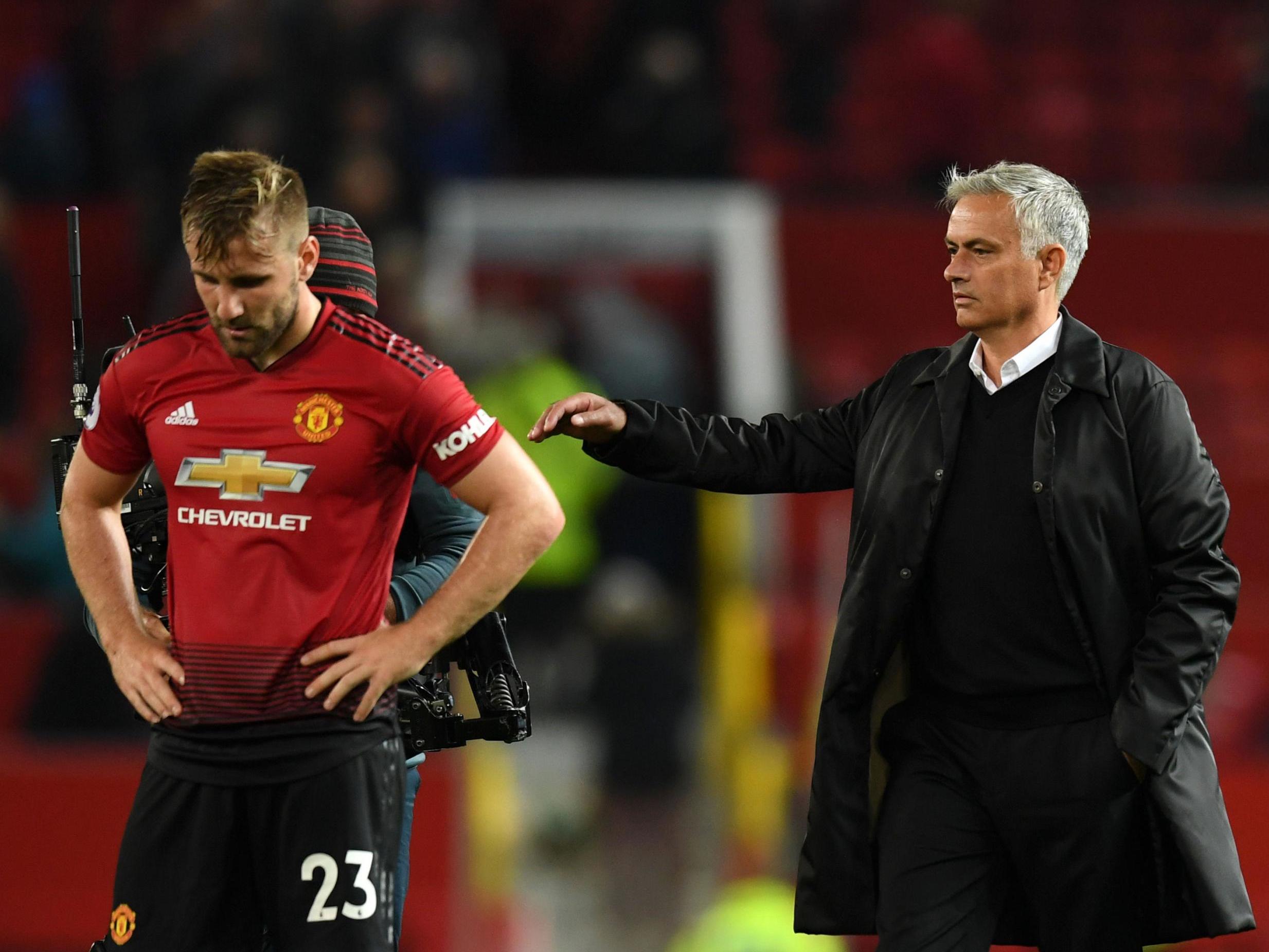 Jose Mourinho consoled Luke Shaw after Manchester United's defeat to Tottenham