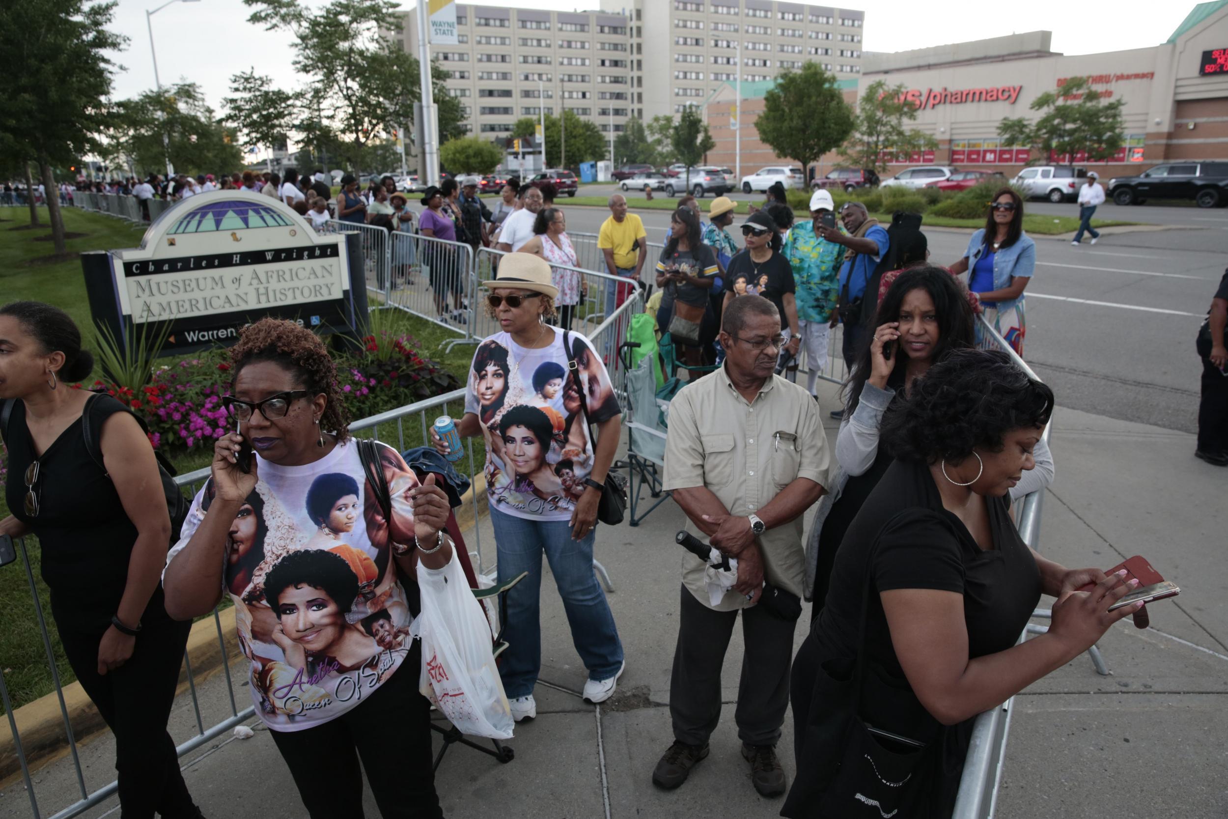 People came to pay their respects to the late singer (Getty)