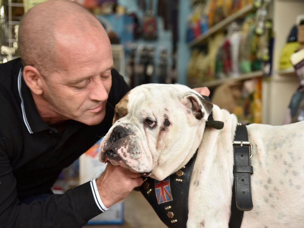 Mick Dooling with his dog Winston