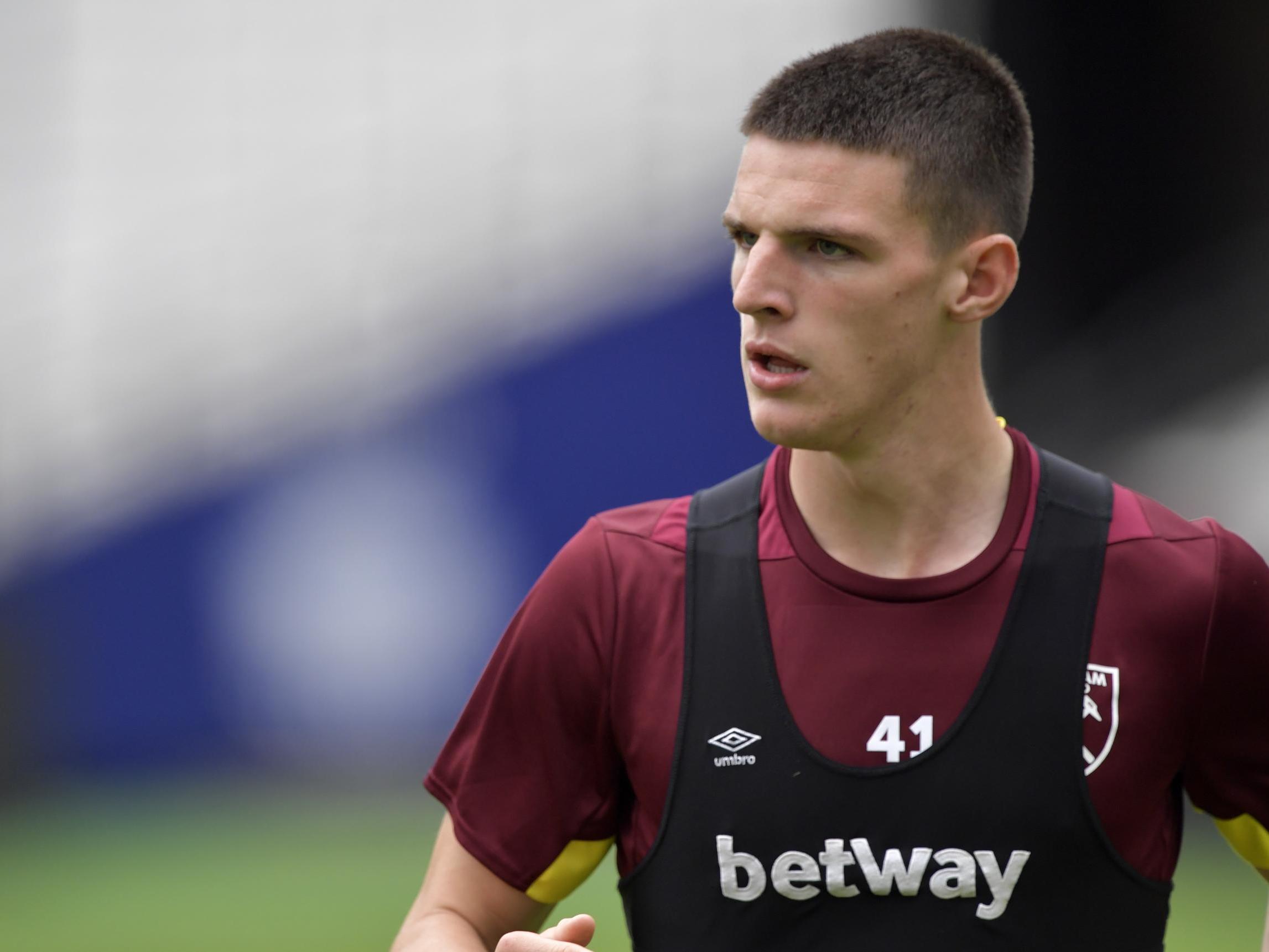 Declan Rice in training for West Ham