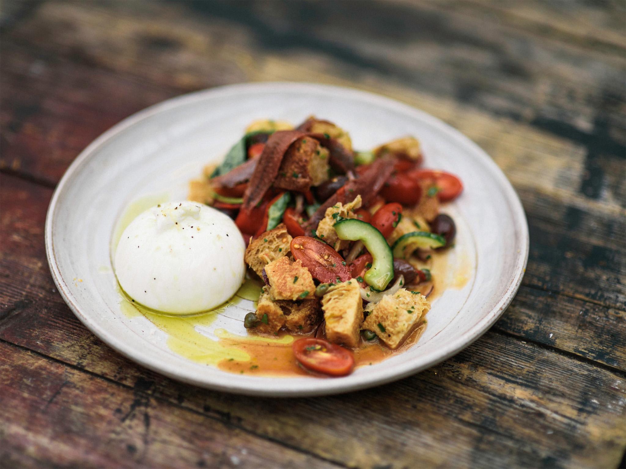 Altrincham’s La Cucina kitchen serves this panzanella with burrata dish