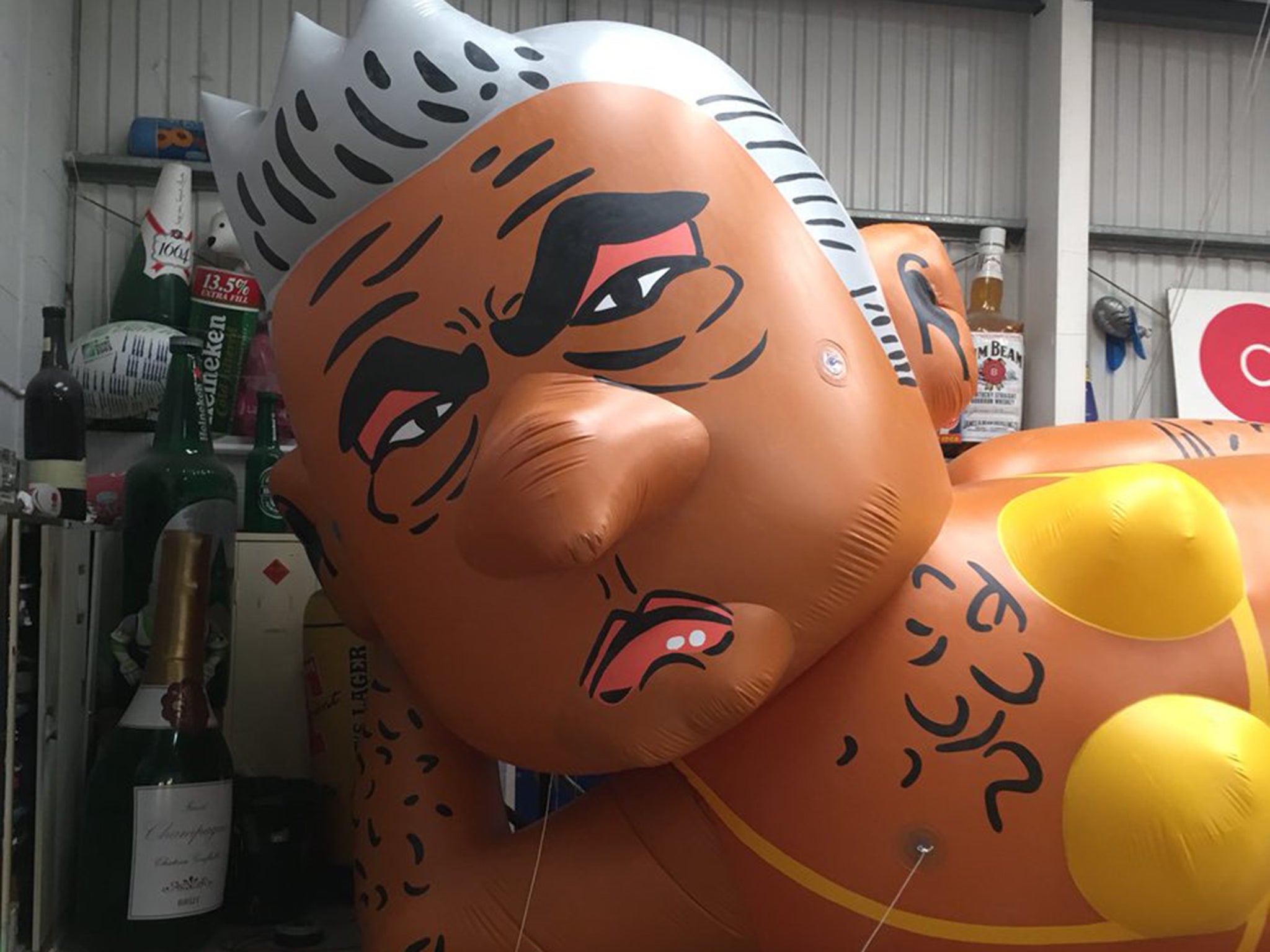 The bikini-clad blimp will fly over Parliament Square (@YannyBruere)