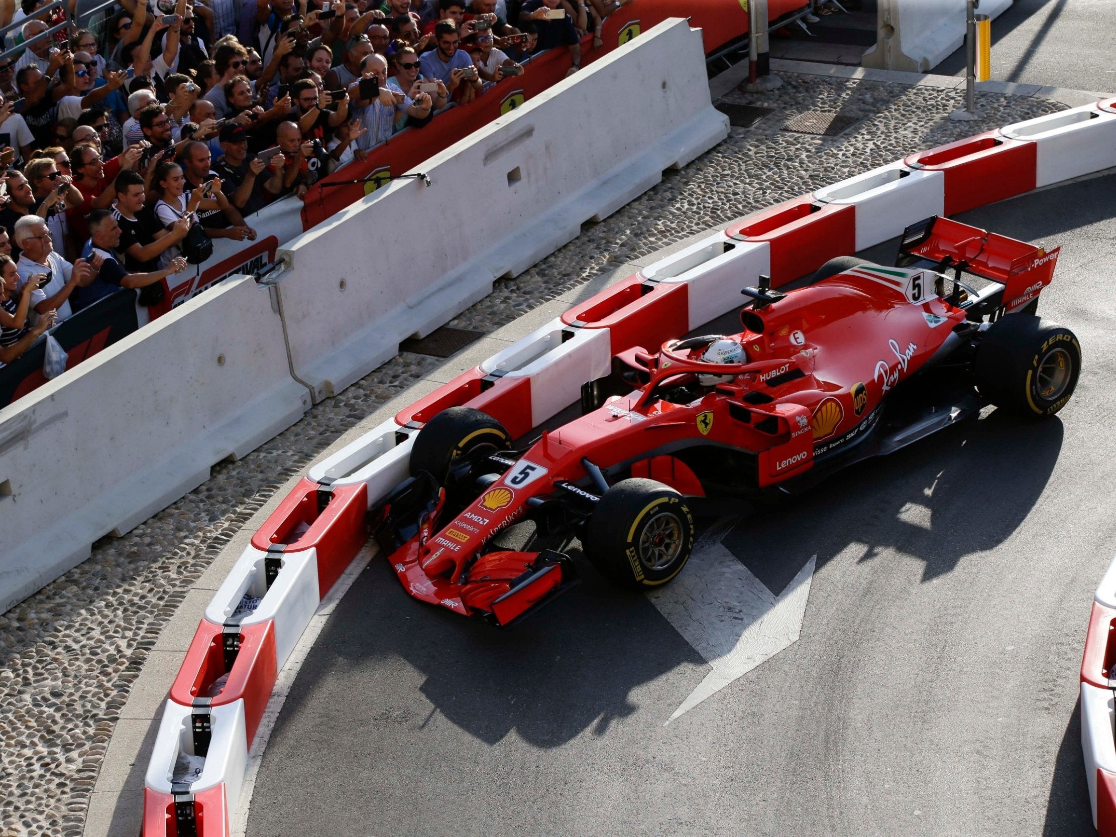 Sebastian Vettel crashed in front of fans while on a demo run in Milan