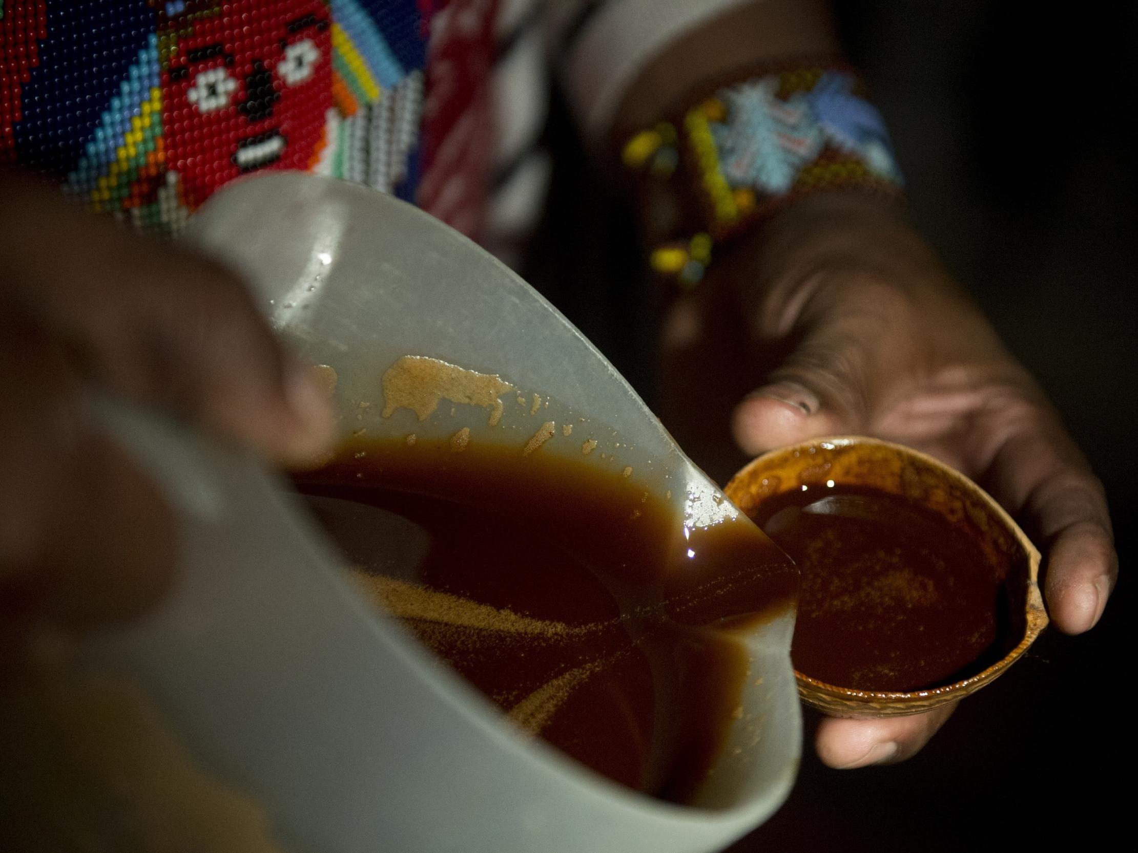 Ayahuasca is a brewed, halluinogenic drink used in shamanic ceremonies in South America