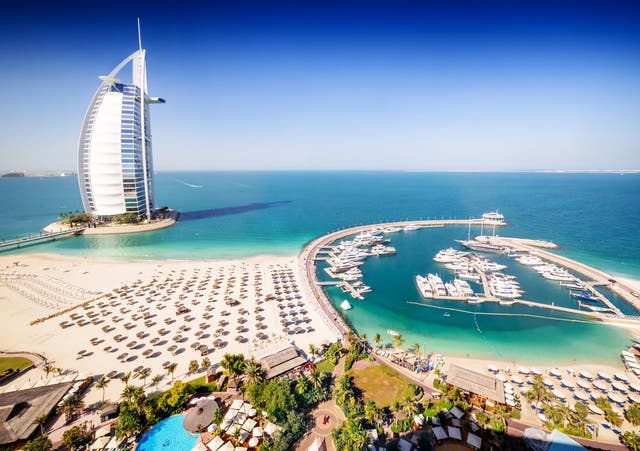 Dubai's Burj Al Arab Hotel is visible from almost every point in the city