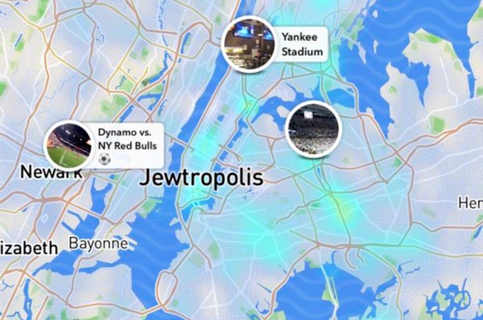 Snapchat users reported that New York had been renamed to "Jewtropolis" on Snap Map