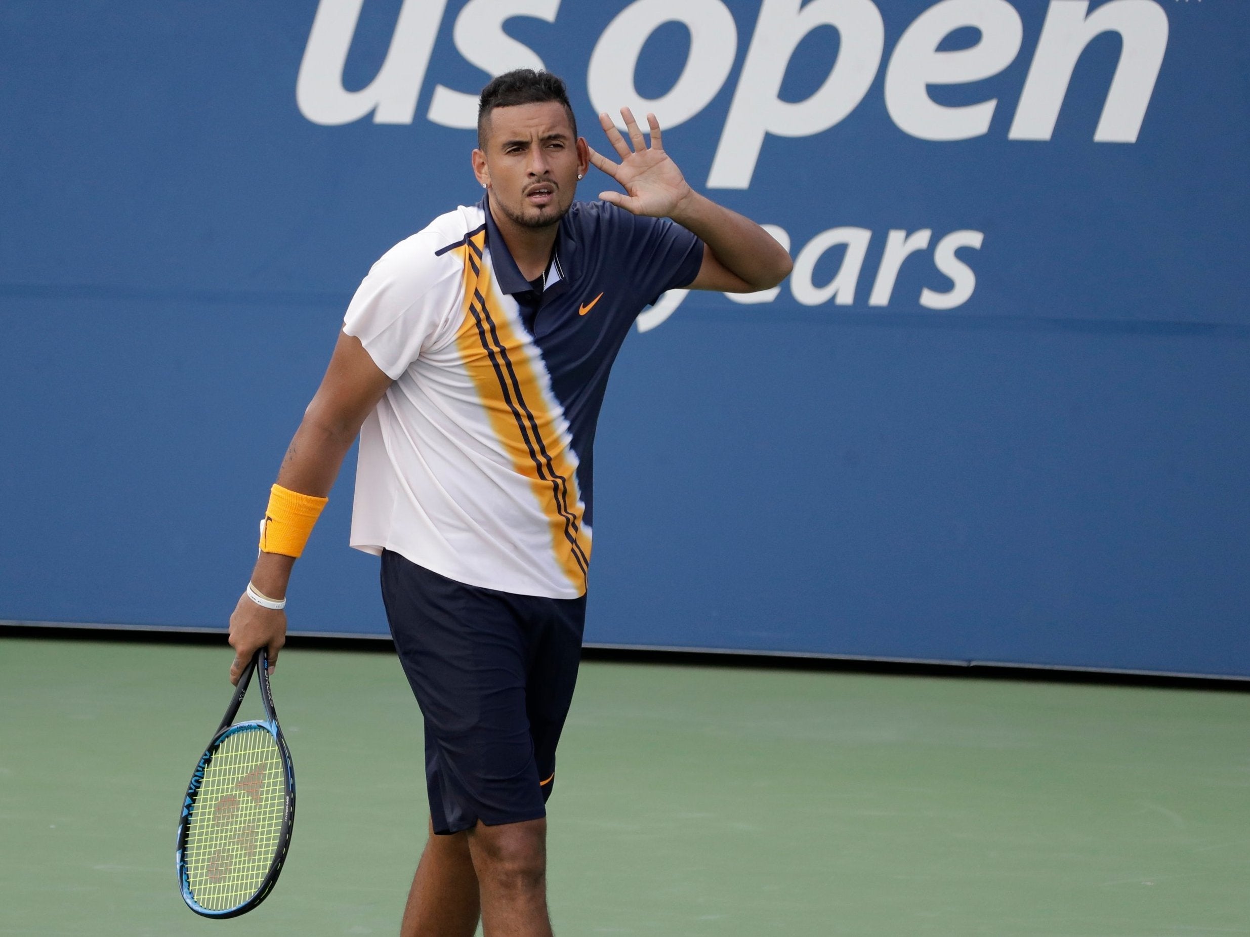 Nick Kyrgios was in a typically feisty mood