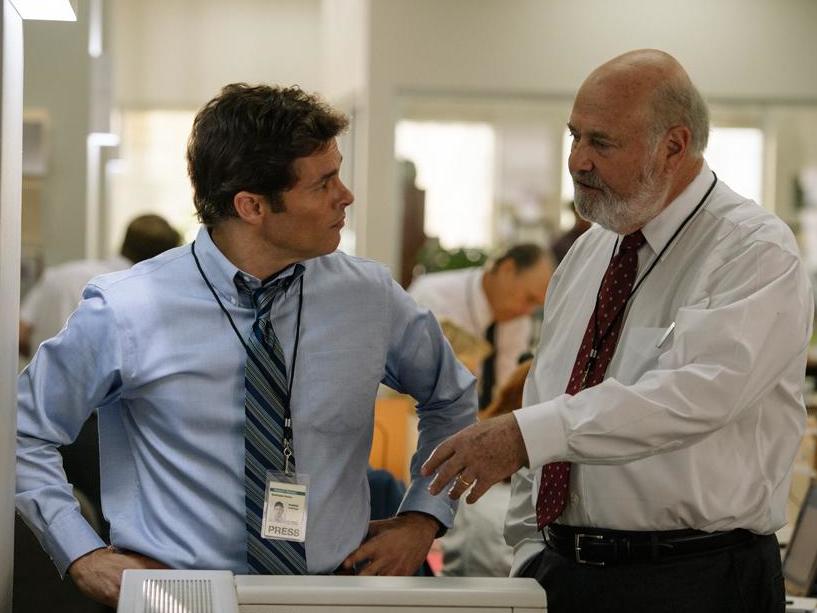 James Marsden and Rob Reiner (right) in 'Shock & Awe'