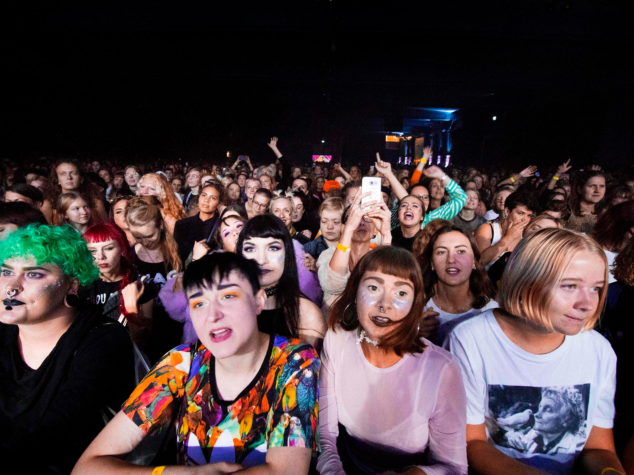 Women attend the Statement Festival at Bananpiren in Gothenburg, Sweden, on August 31, 2018