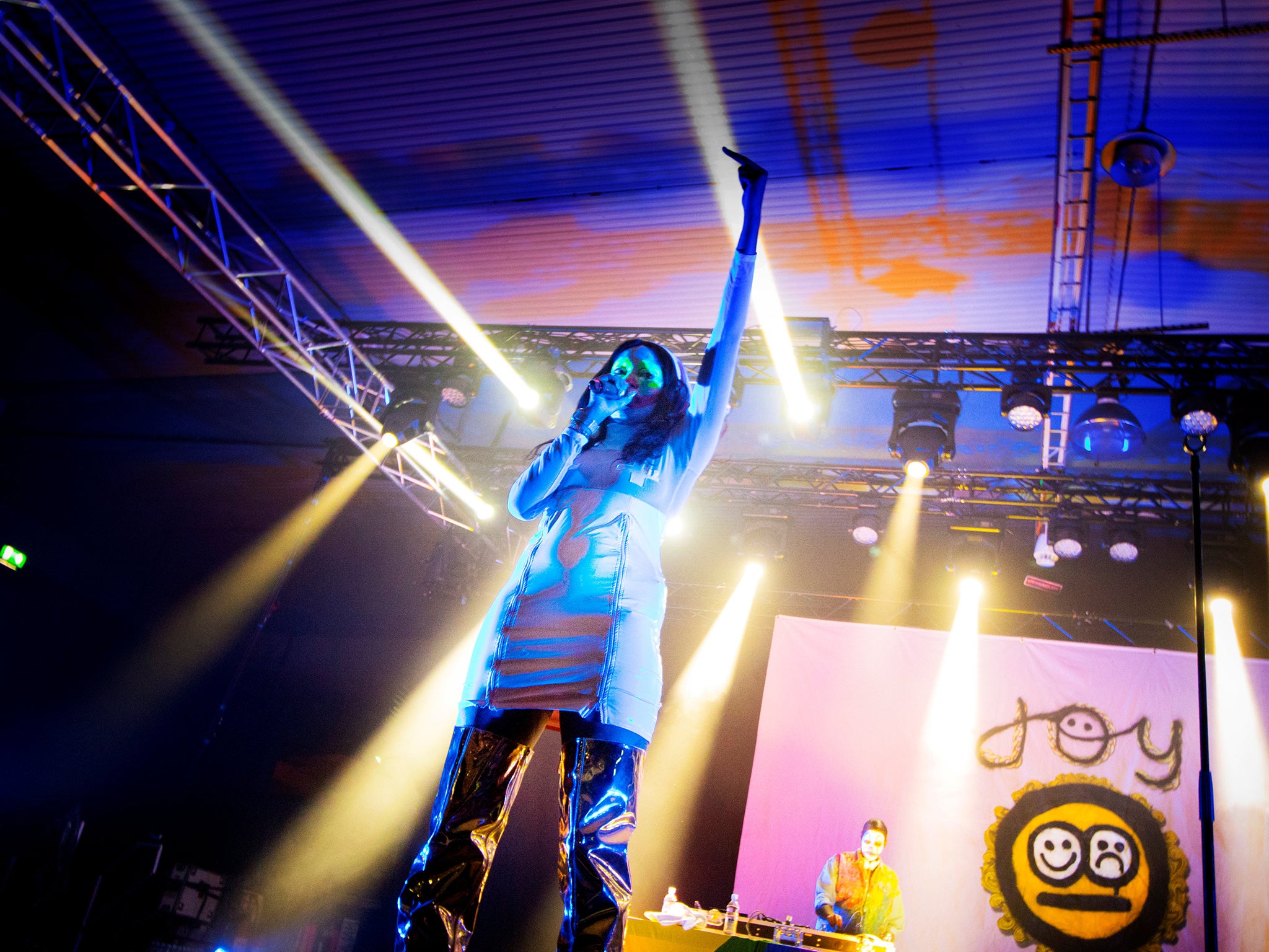 An artist performs at The Statement 'women only' music festival in Sweden