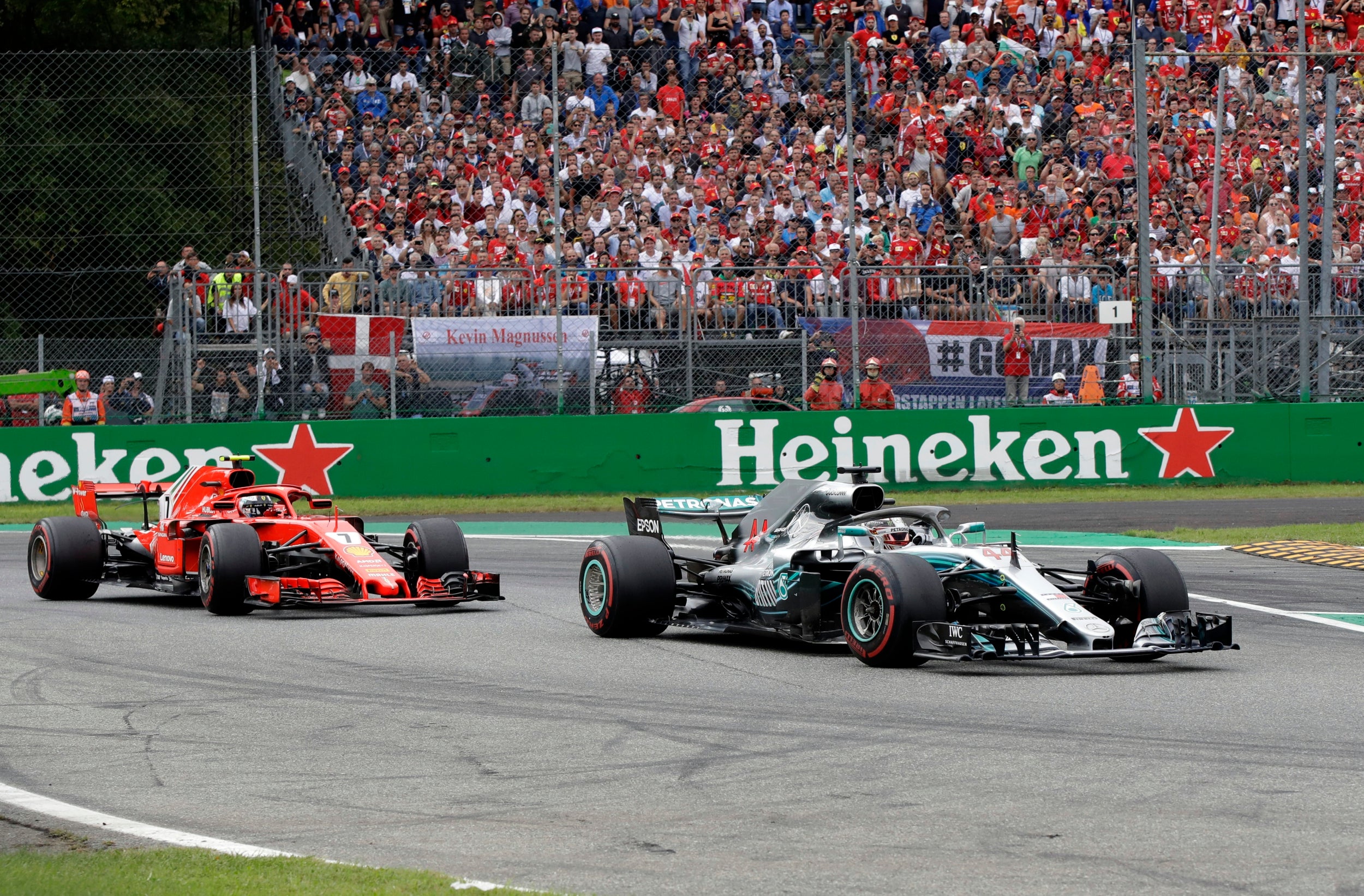 Hamilton eventually passed Raikkonen through turns one and two