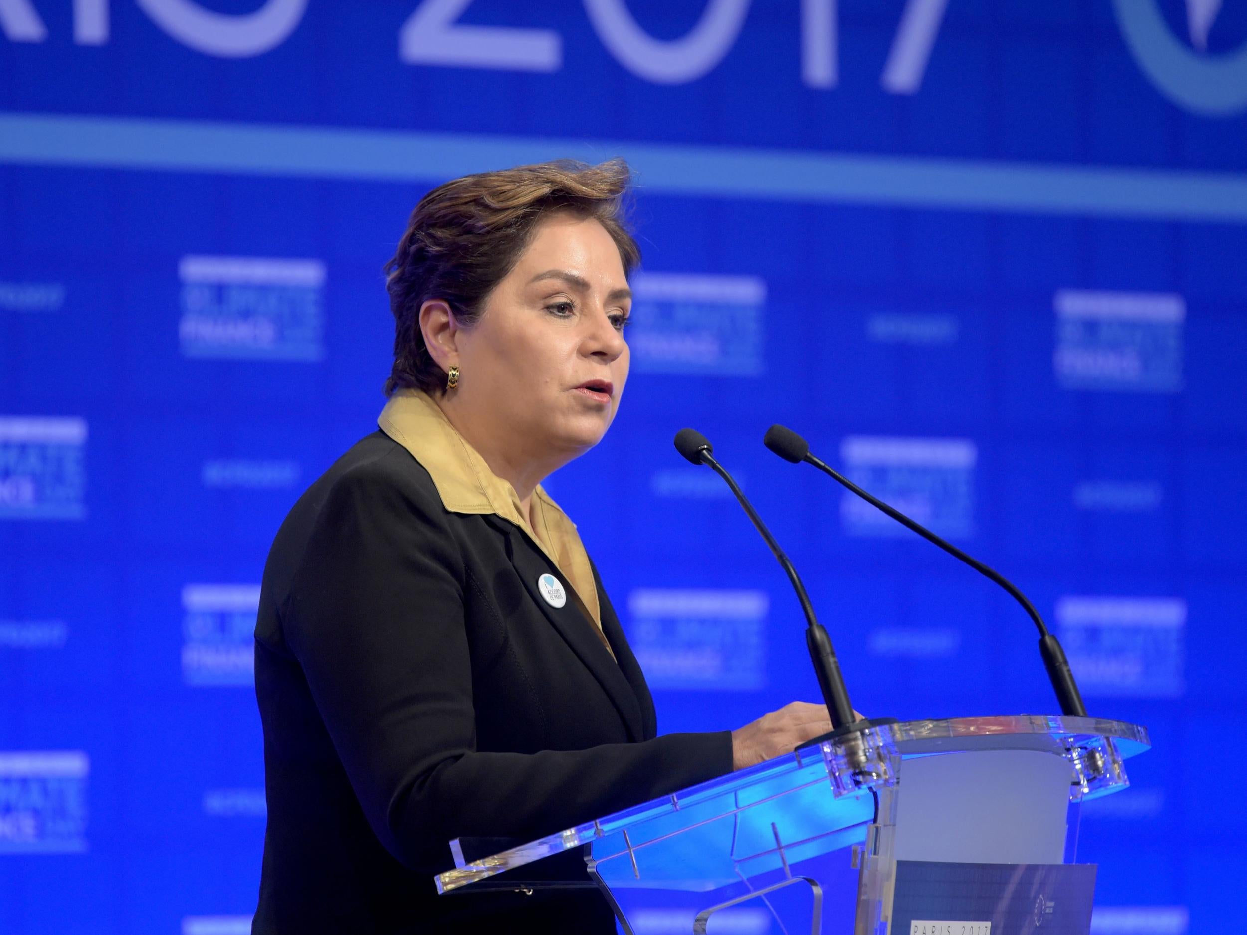 UN climate change chief Patricia Espinosa says governments are not going to achieve climate goals with pledges currently on the table