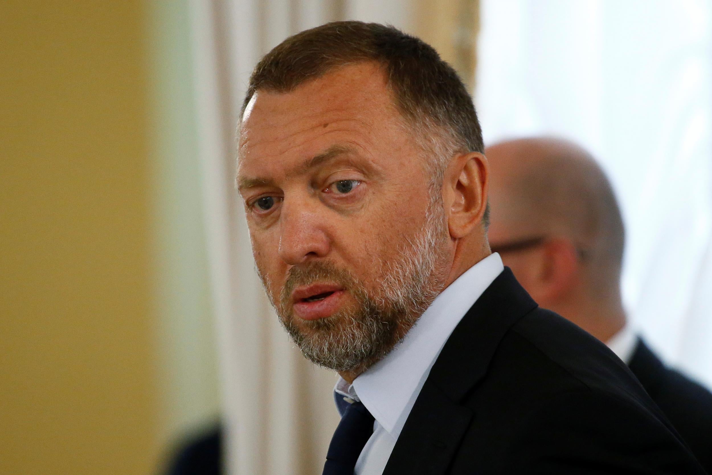 Oleg Deripaska, president of Russian aluminium giant Rusal, looks on before a meeting with Russian President Vladimir Putin and Turkish President Tayyip Erdogan