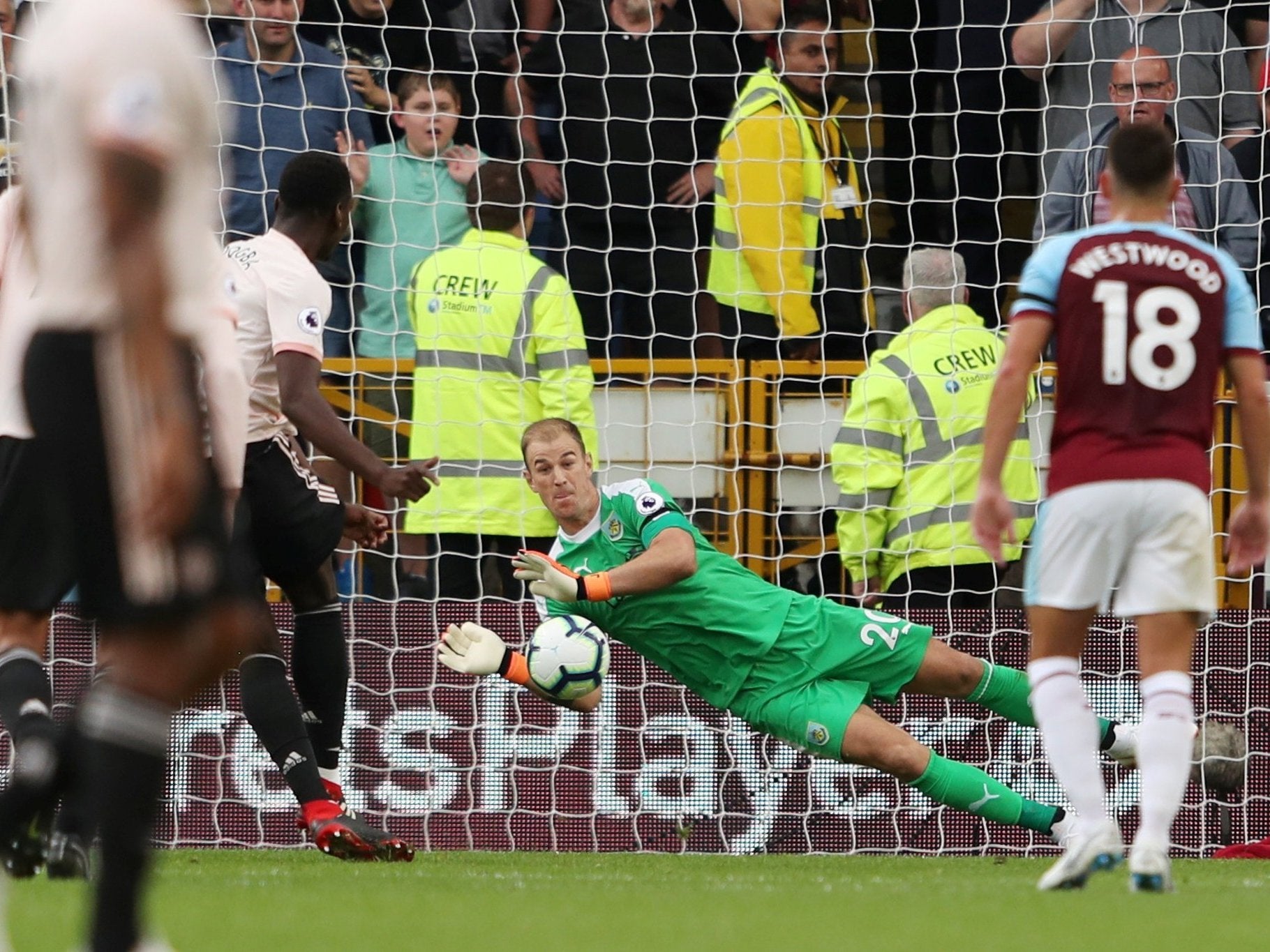 Paul Pogba sees his penalty saved by Joe Hart