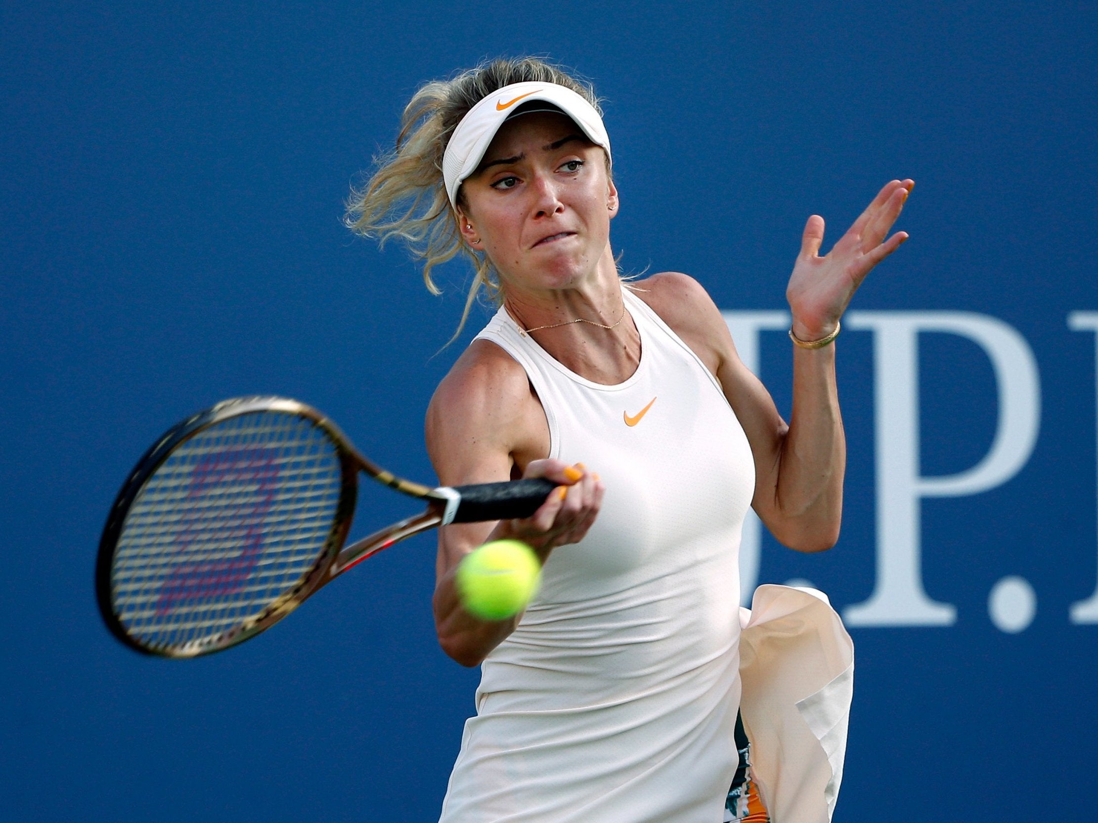 Elina Svitolina was knocked out of the US Open on Sunday by Anastasija Sevastova