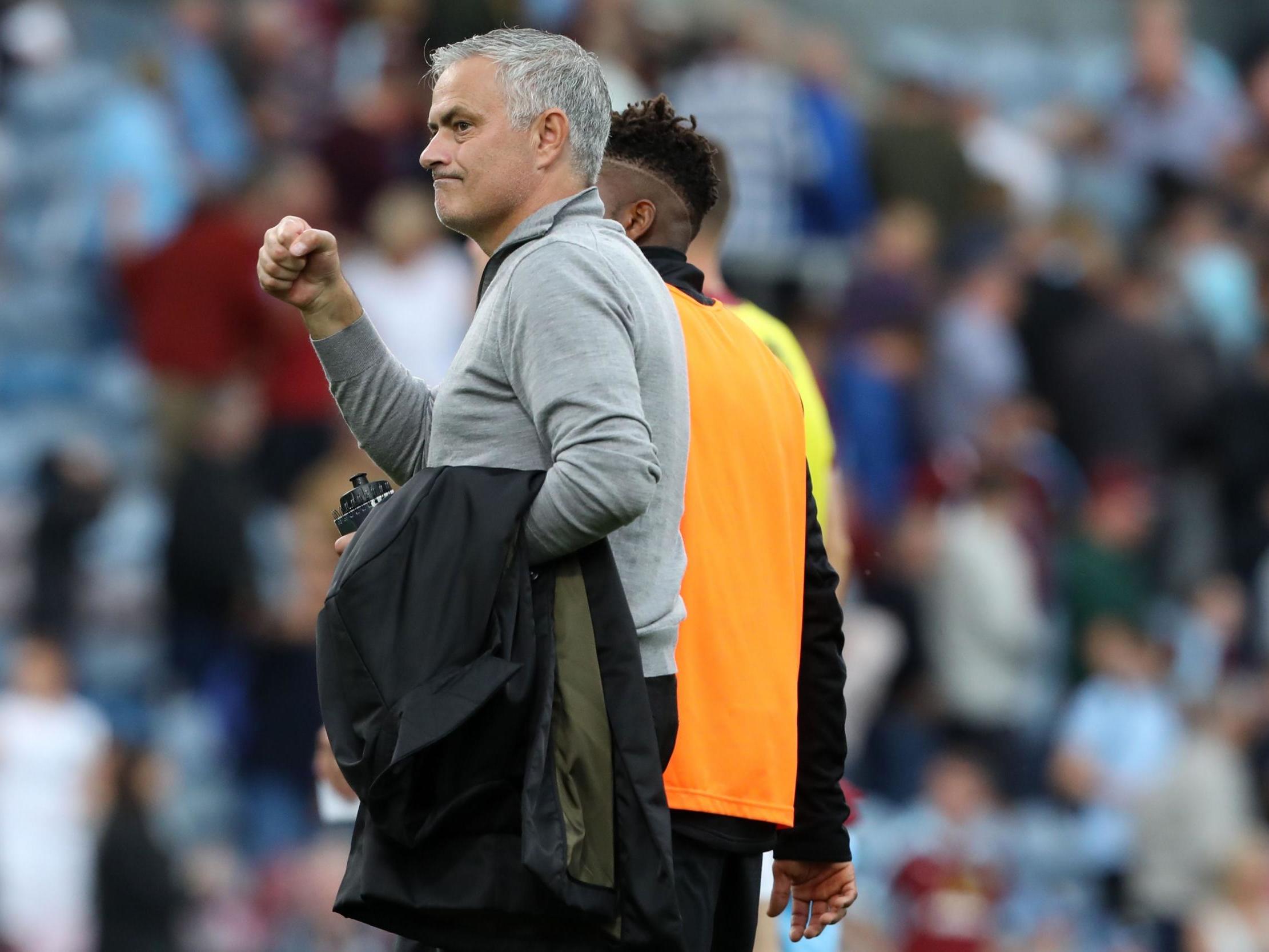 Mourinho celebrates United’s win after the final whistle