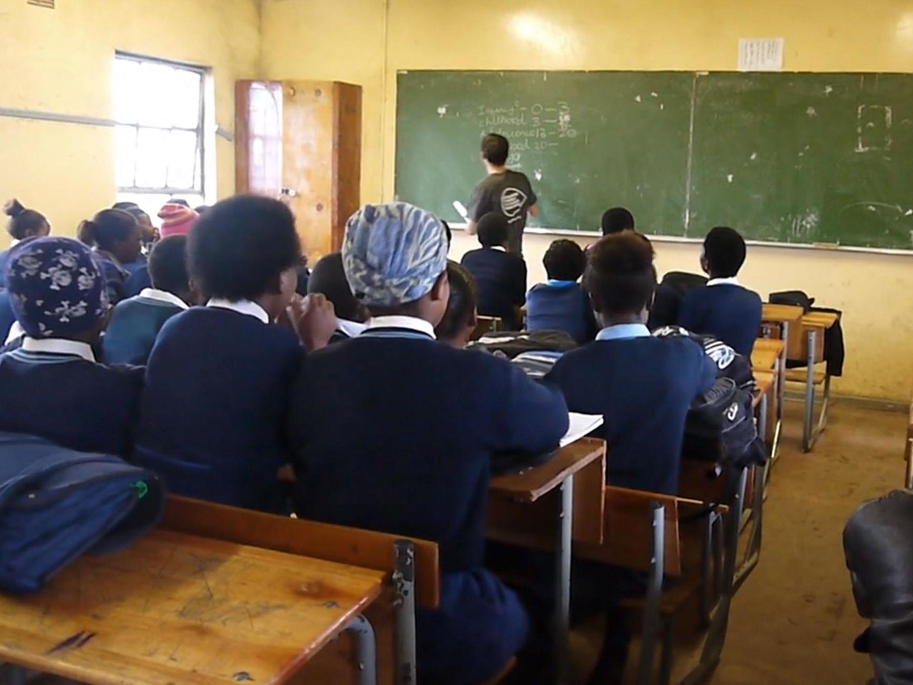 Volunteers taught schoolchildren about sexual health and domestic violence during the 2017 summer placement in South Africa