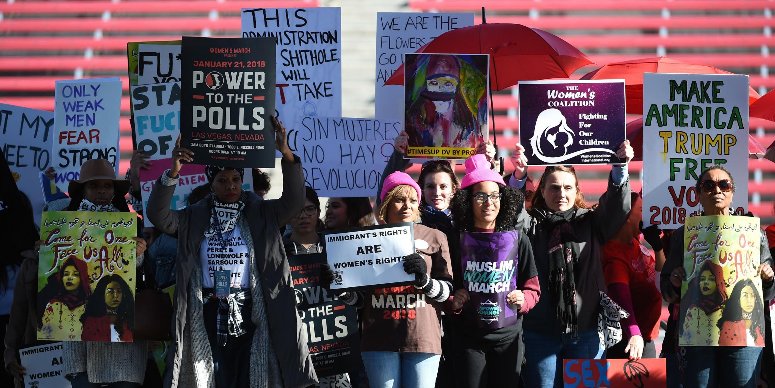 Women demonstrating in support of equal rights