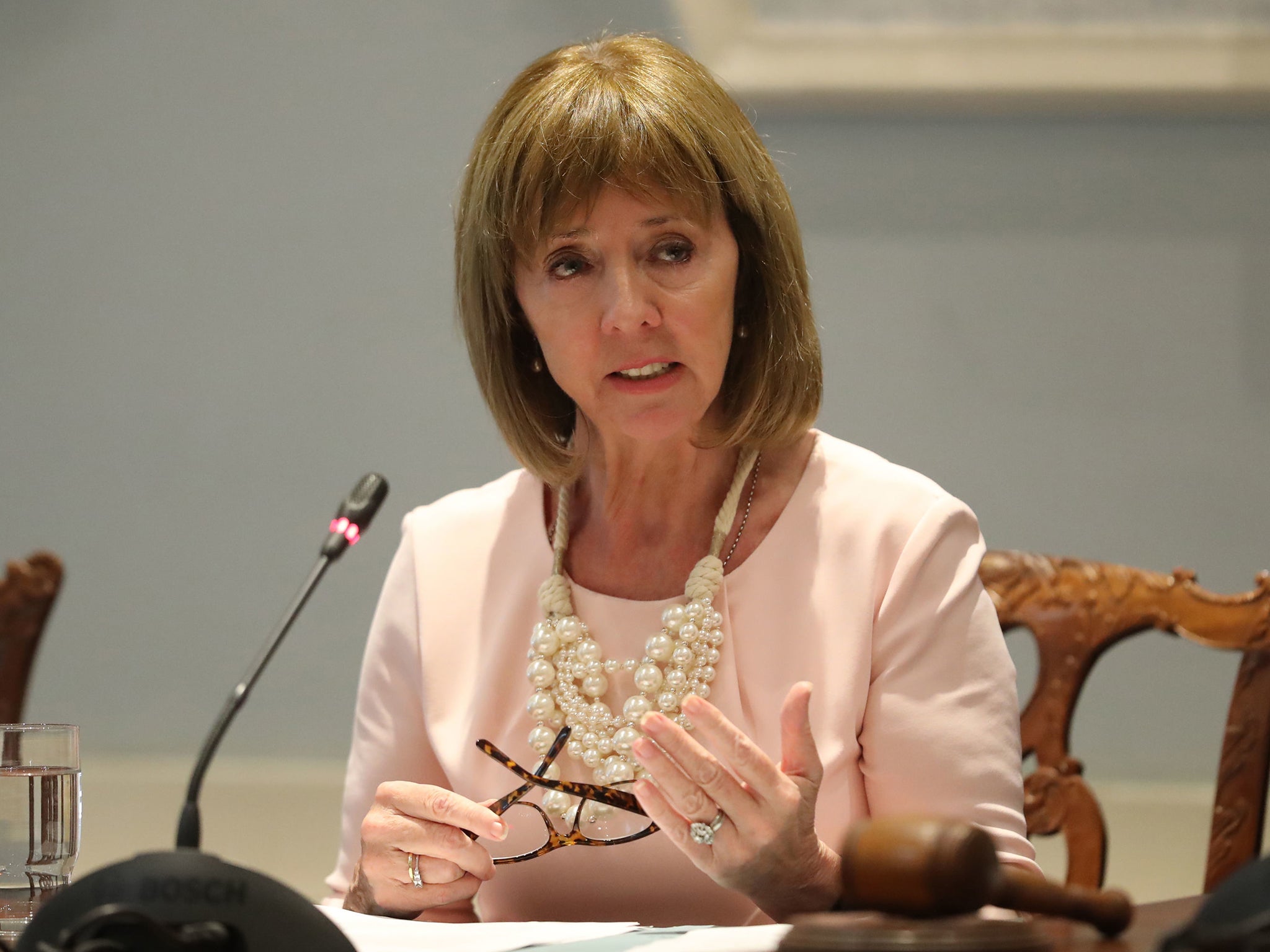 Irish Presidential candidate Senator Joan Freeman pitches for nominations to members of Waterford Co Council