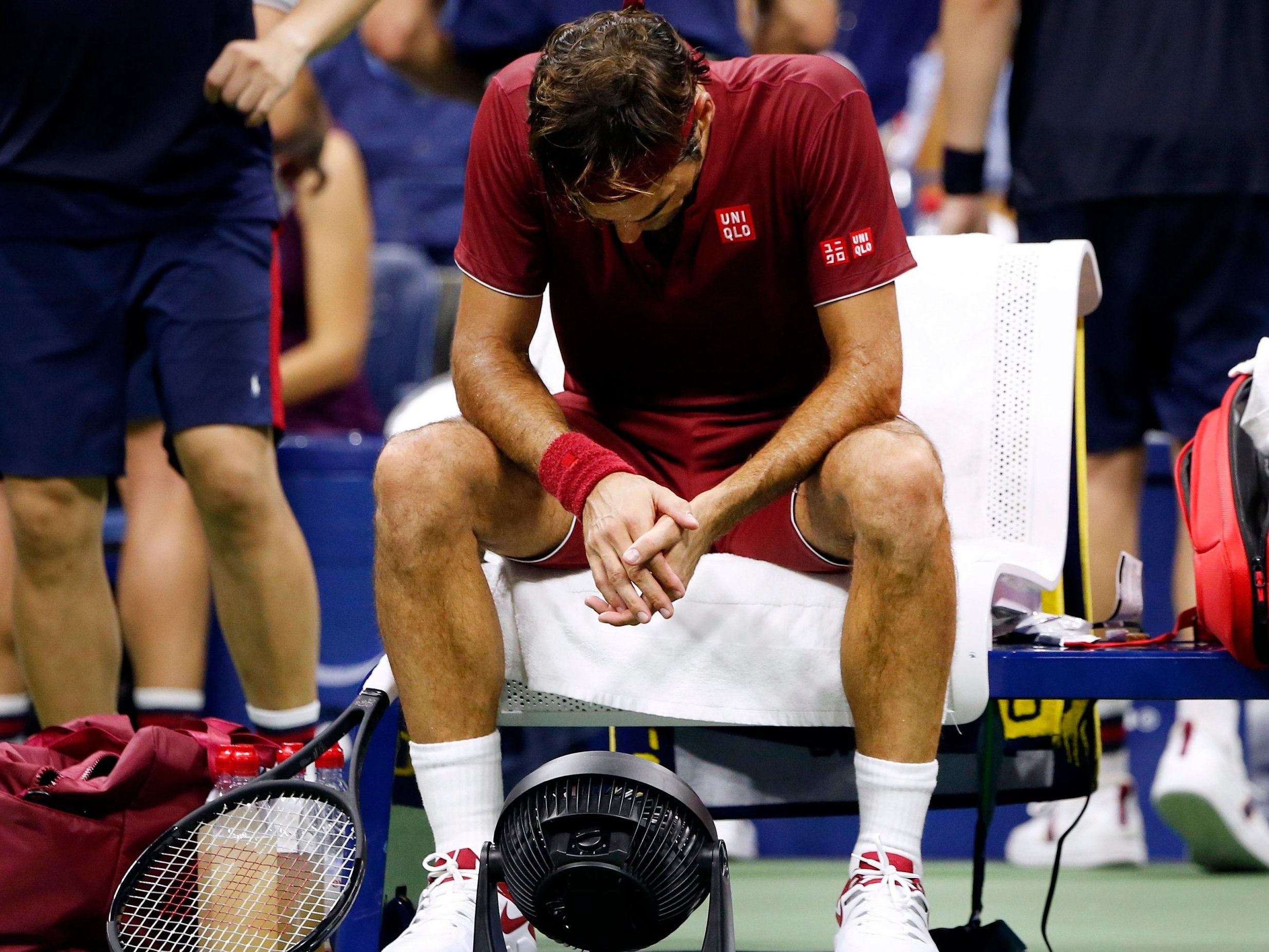 Federer admitted he was relieved to end his US Open fourth round match even though it was in defeat