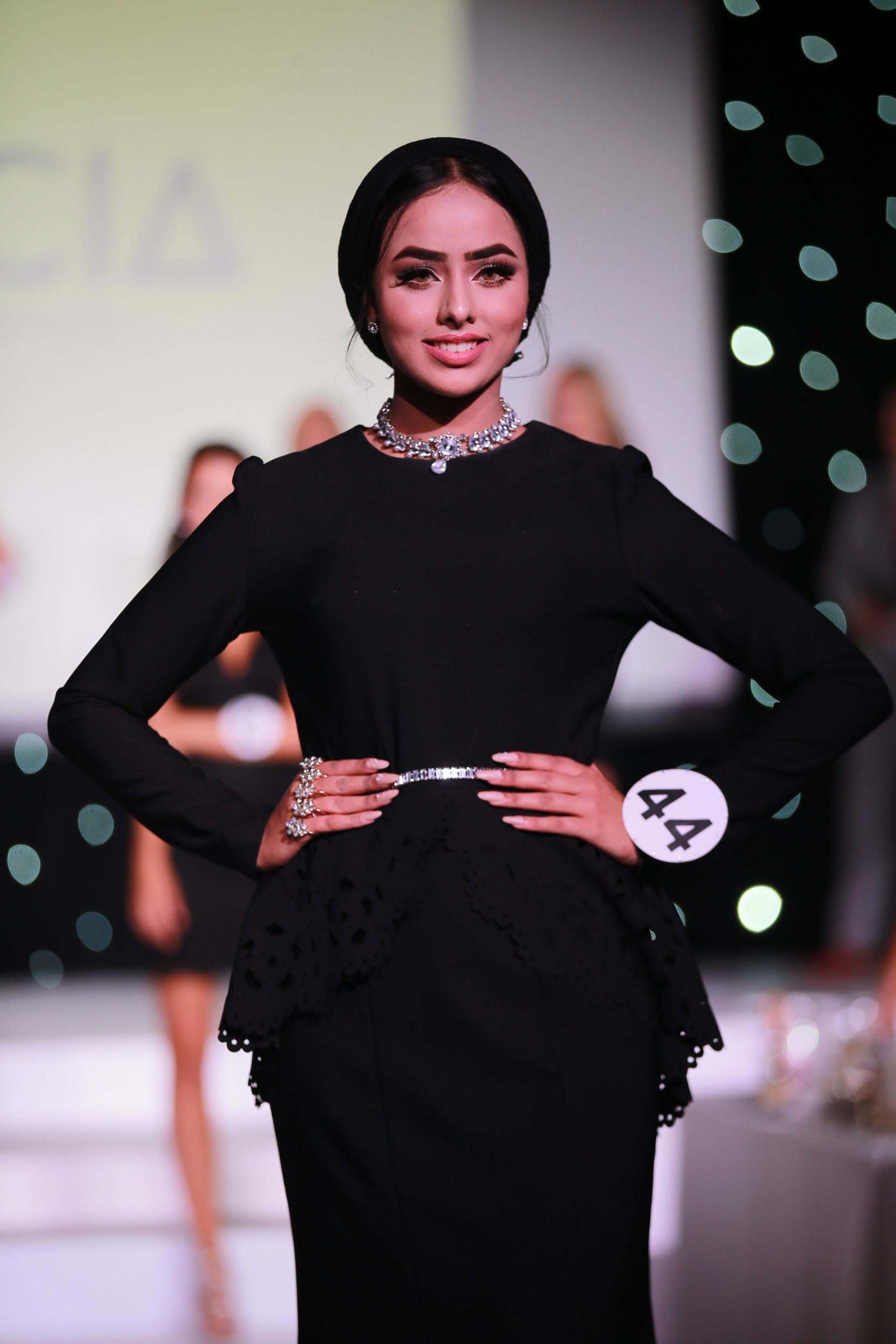 Sara Iftekhar competing at the Miss England finals on September 4 2018