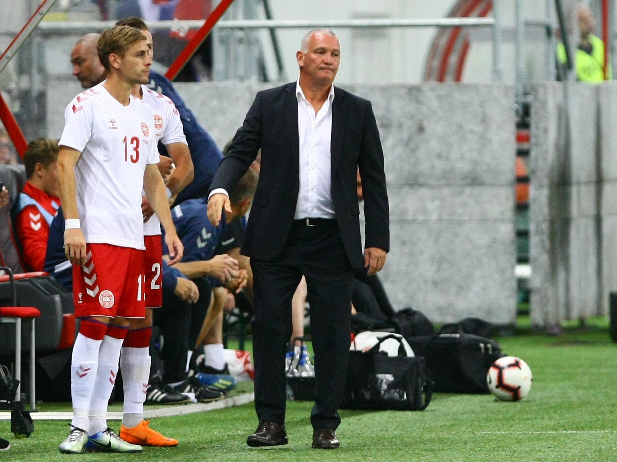 John Jenson took temporary charge of the heavily changed Denmark team