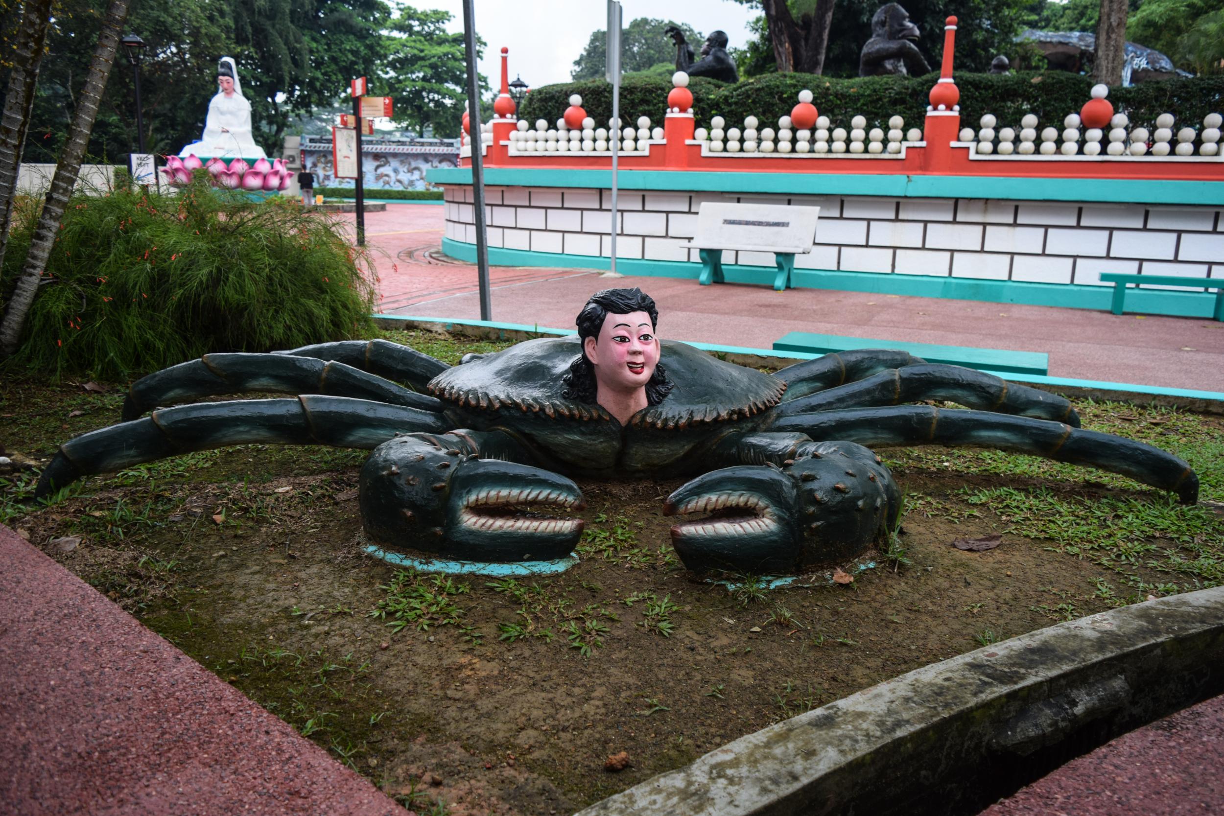 Why is there a woman’s head poking out of a crab? Nobody really knows