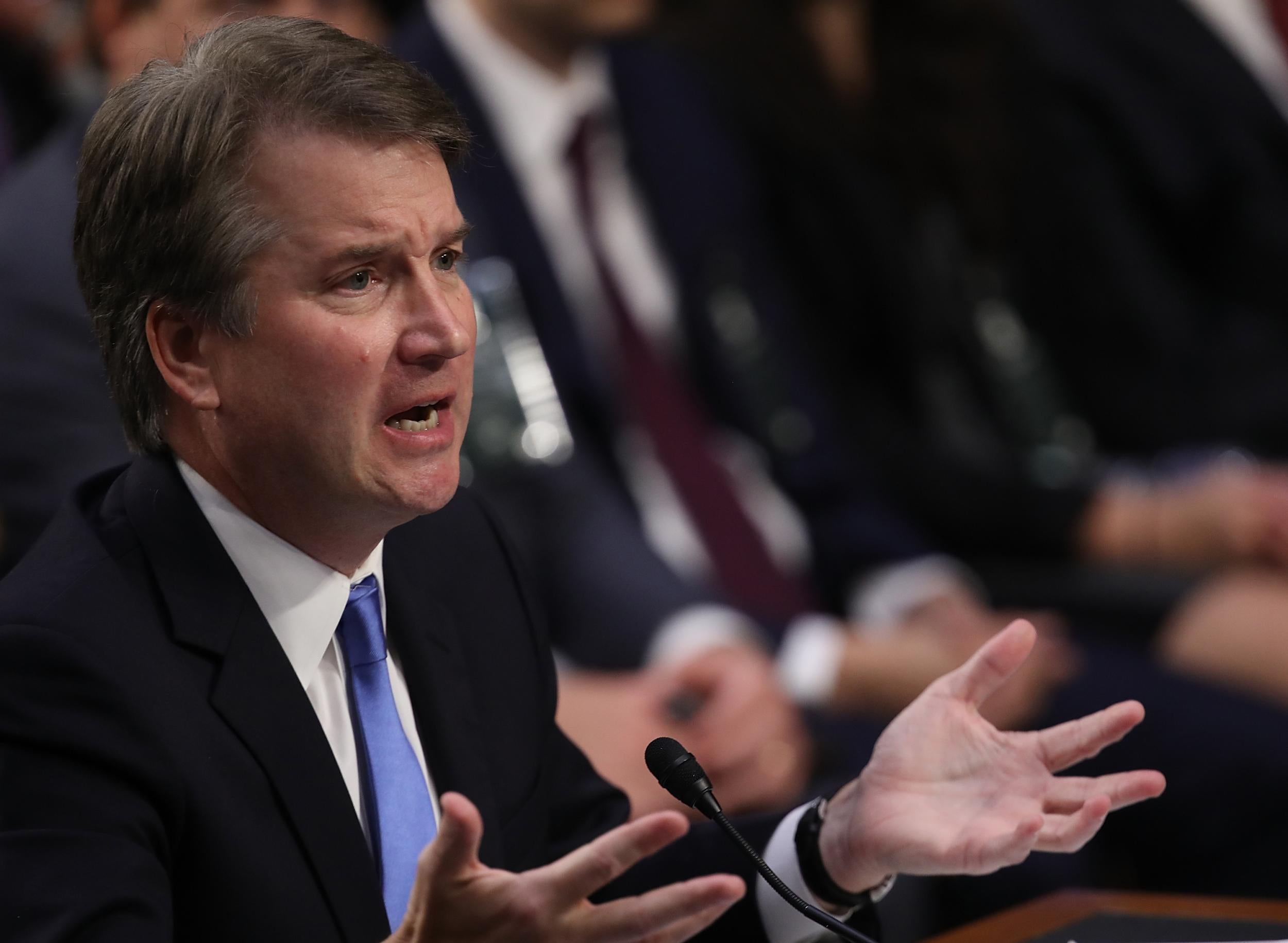 Judge Brett Kavanaugh answers questions during the second day of his Supreme Court confirmation hearing