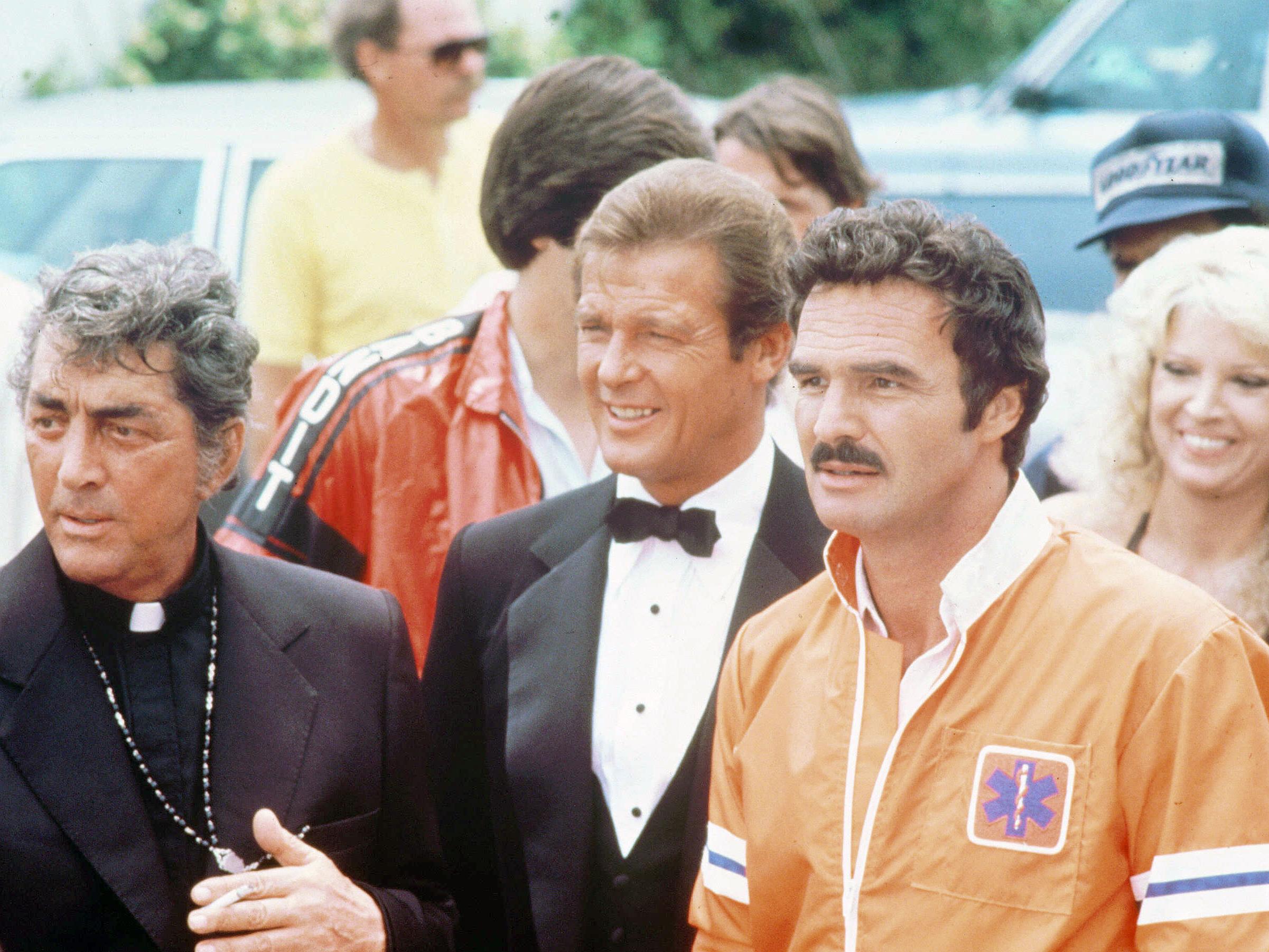 Dean Martin, Roger Moore and Burt Reynolds in Cannonball Run