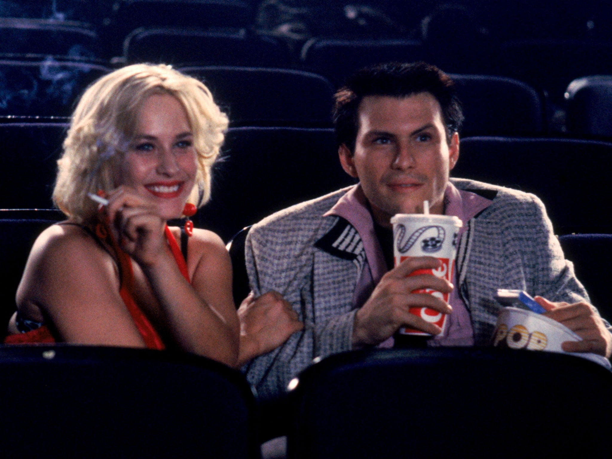 Real love: Christian Slater and Patricia Arquette became romantically involved on set (Rex)