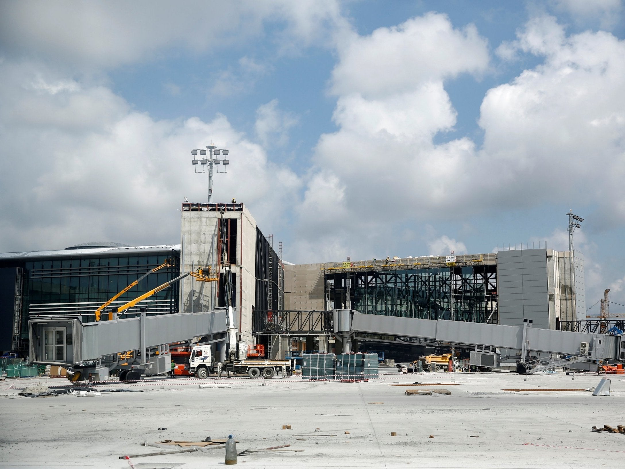 Construction work at the city’s third international airport in Istanbul, in August 2018 (Reuters)