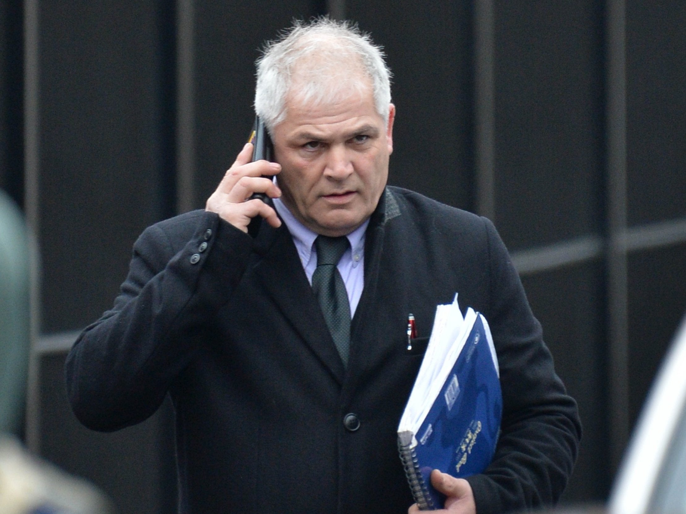 Gary Gardner outside Leicester Crown Court. The lorry driver denies three counts of fraud