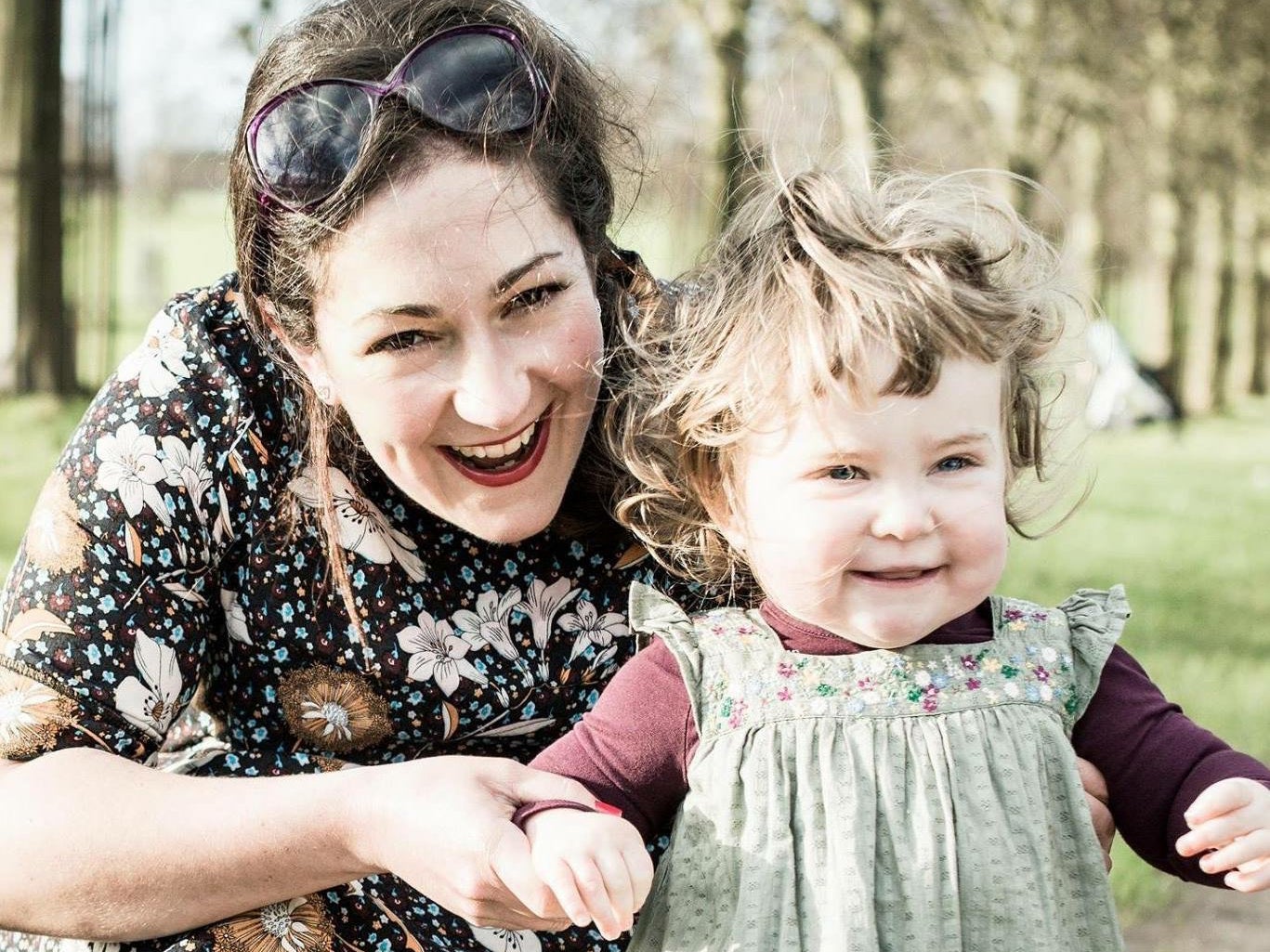 Author Sally Bunkham with her daughter