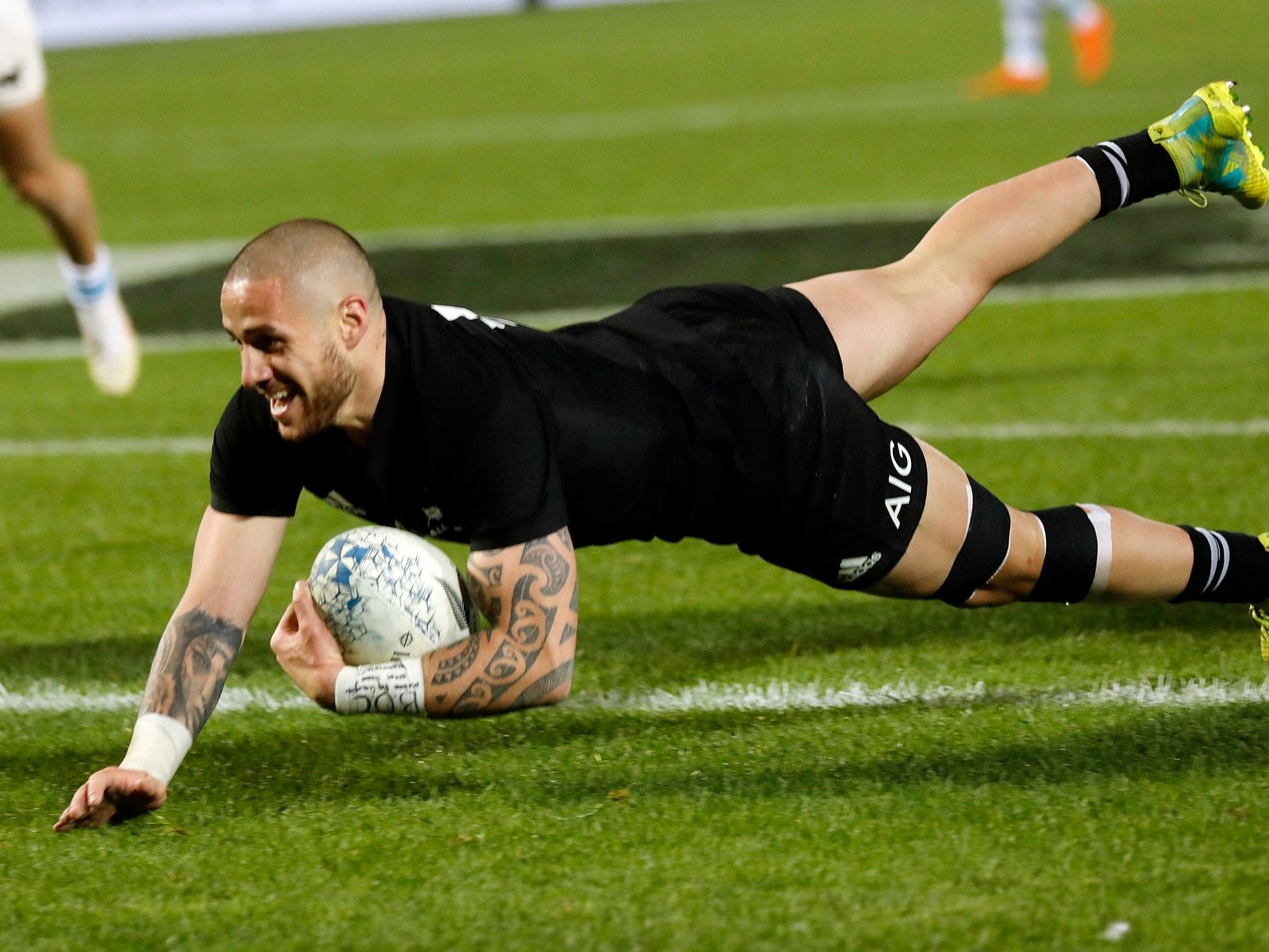 TJ Perenara crossed for two tries in the 46-24 victory