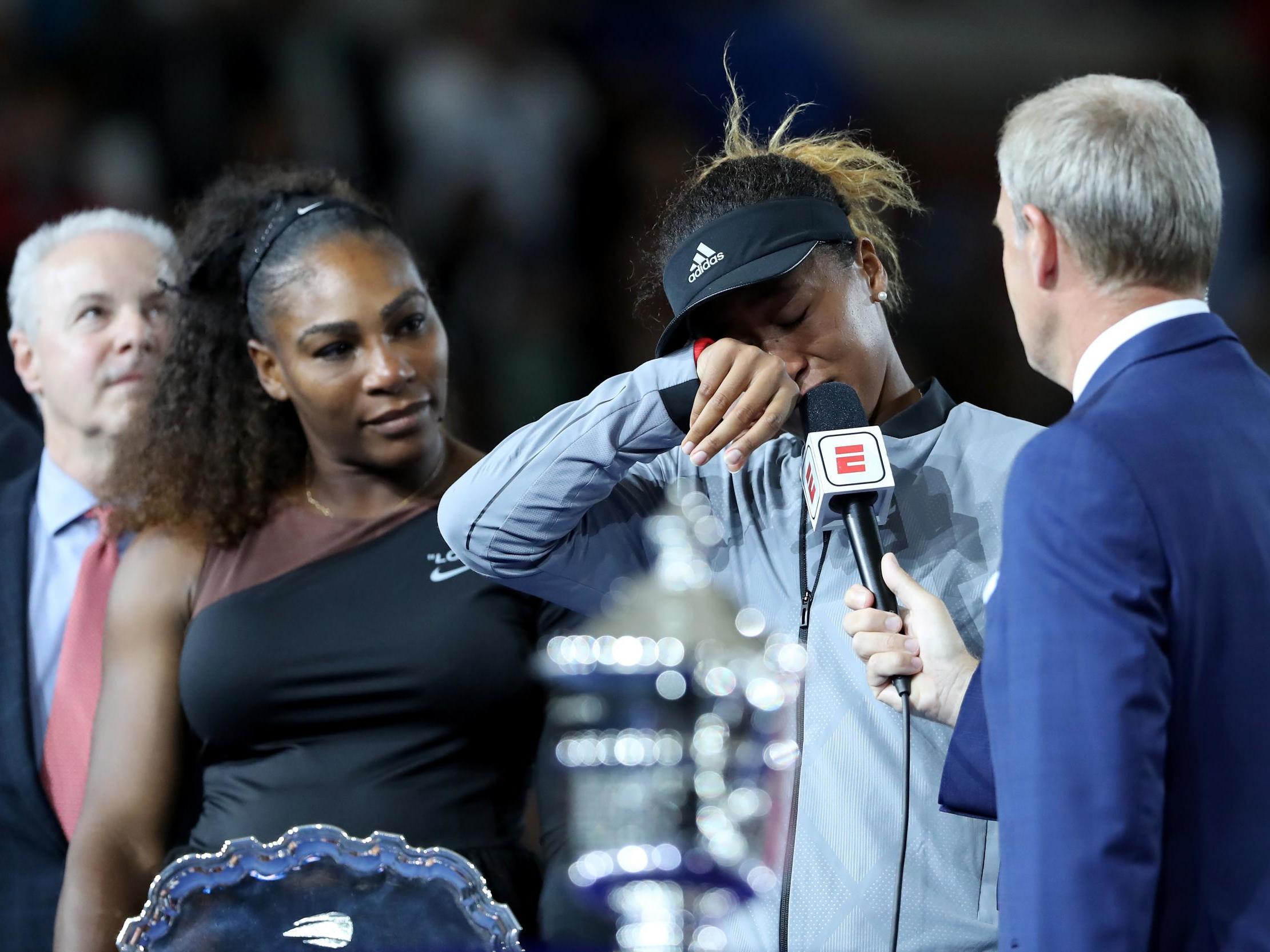 Emotions got the better of Osaka as she was presented with her trophy