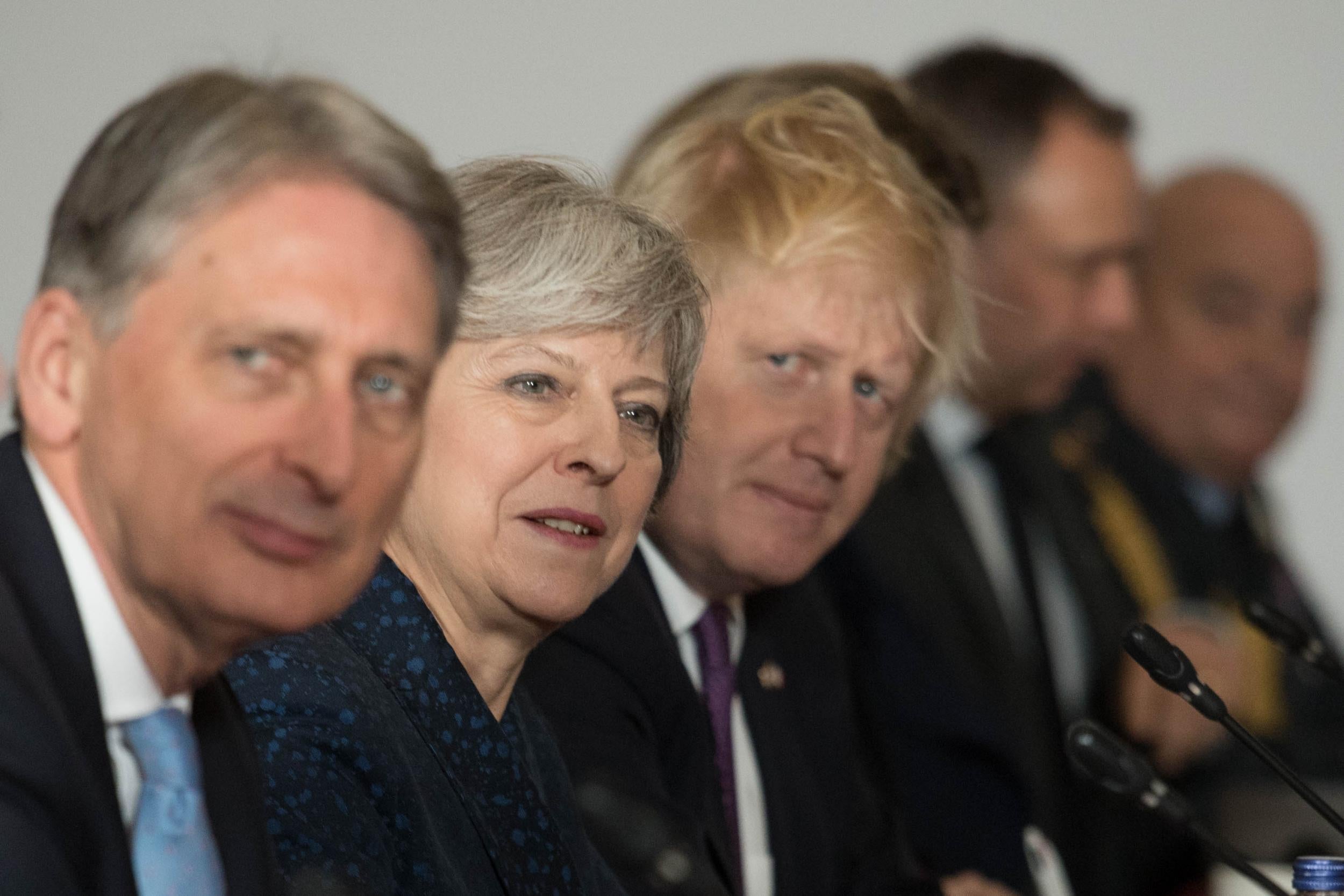 Theresa May and Boris Johnson when he was still in cabinet