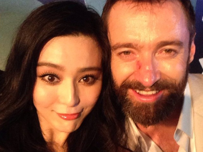 Fan Bingbing alongside X-Men co-star Hugh Jackman