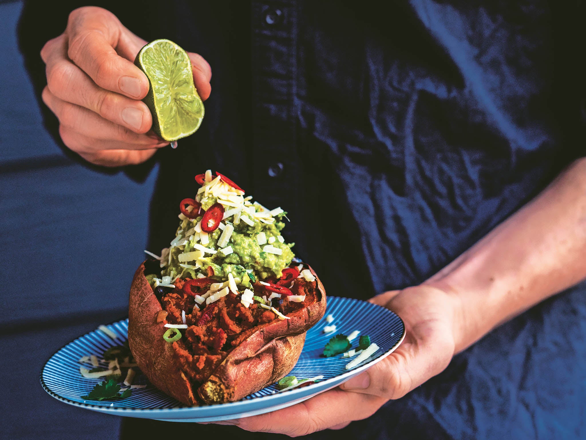 Stuffed sweet potatoes serve as the ultimate comfort food