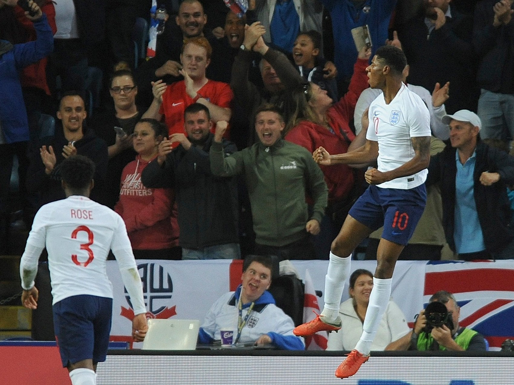 Rashford broke the deadlock for England nine minutes after the restart