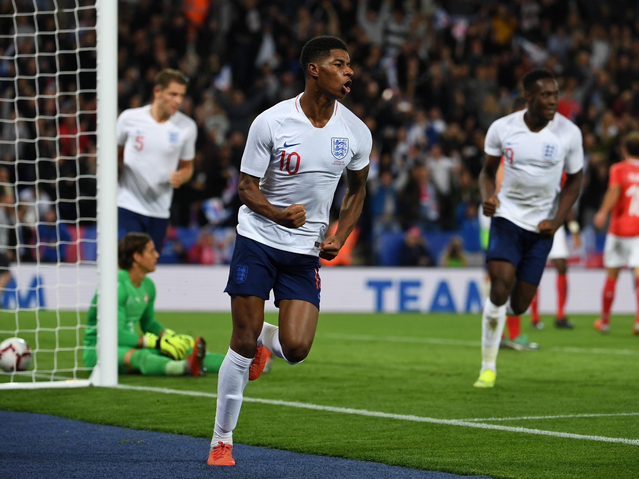 Marcus Rashford starred for England but is on the fringes at Old Trafford