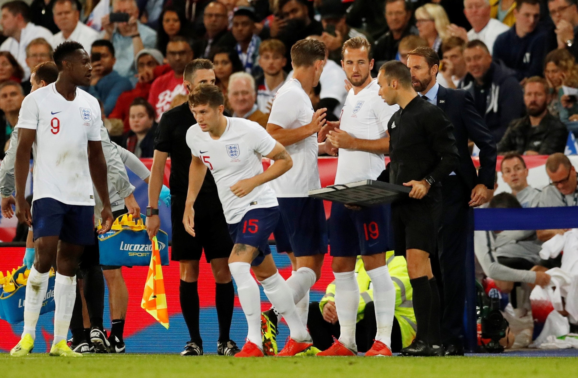 Stones came on in the second-half