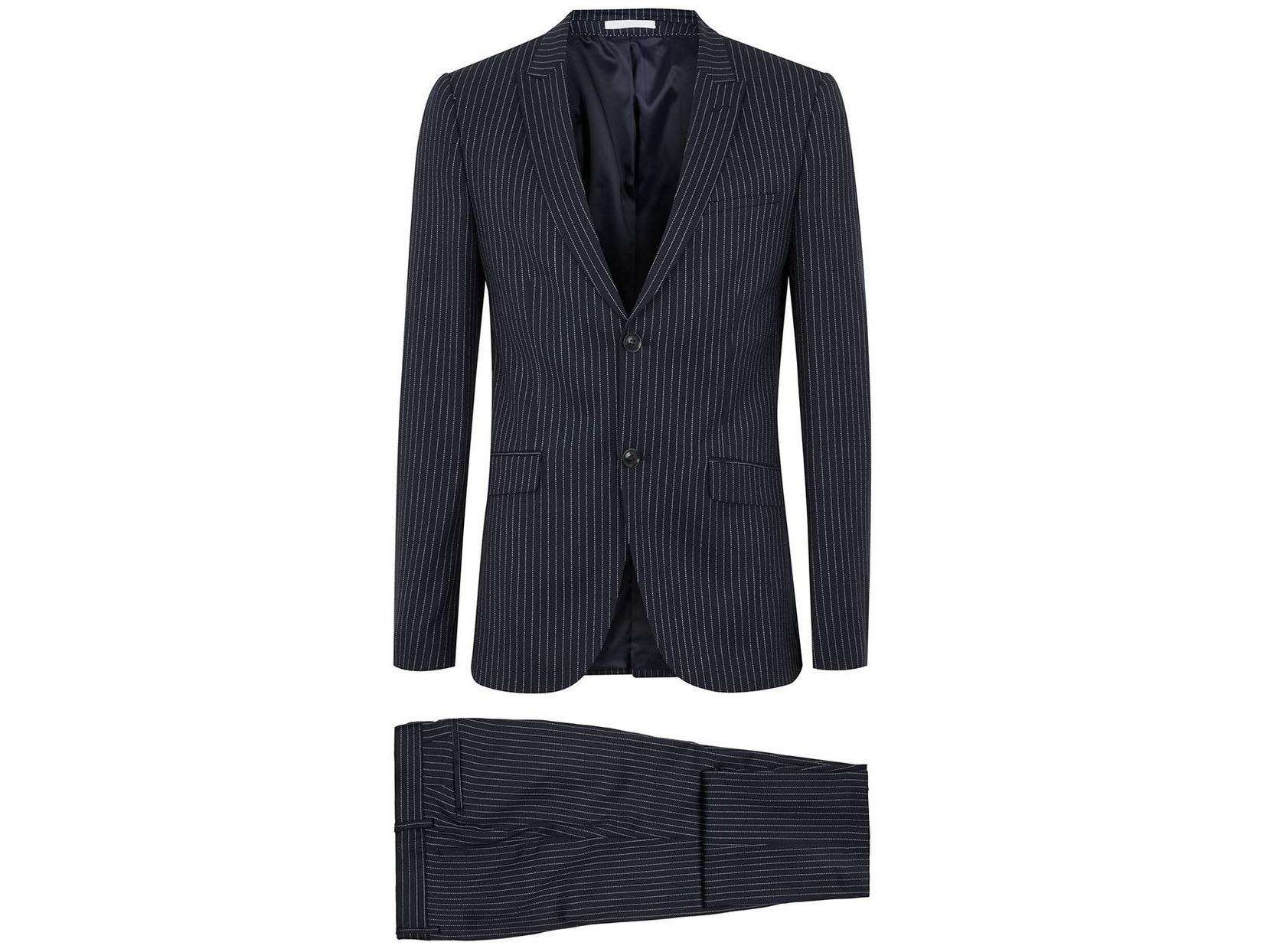 Navy Pinstripe Ultra Skinny Suit, £160, Topman