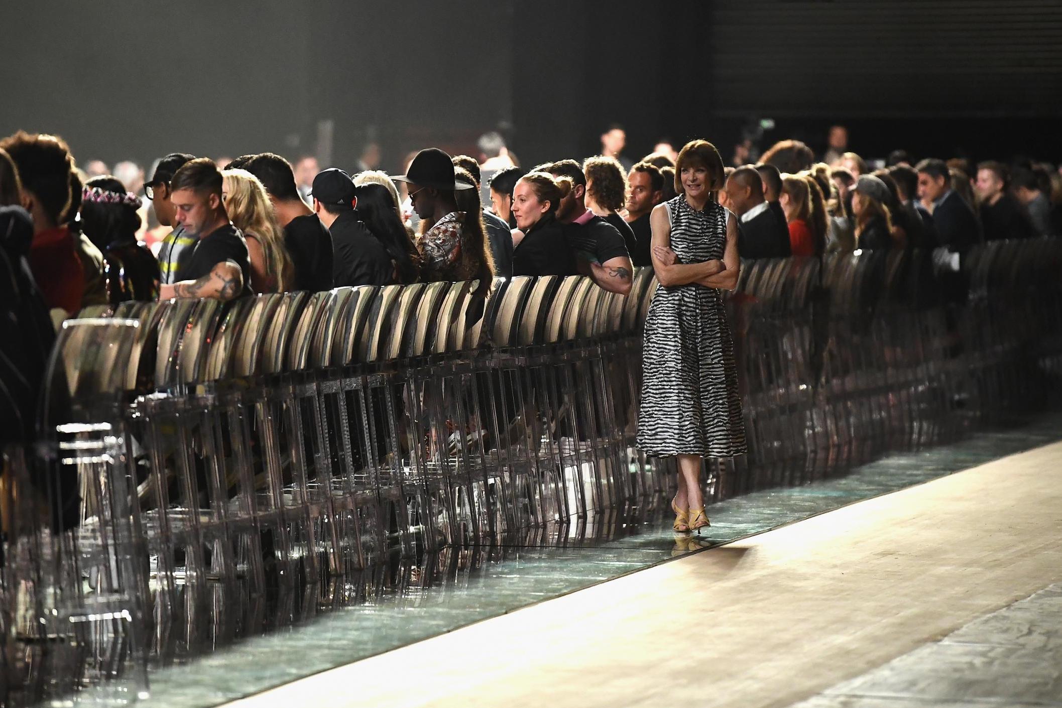 Anna Wintour pictured waiting for Marc Jacobs show to begin